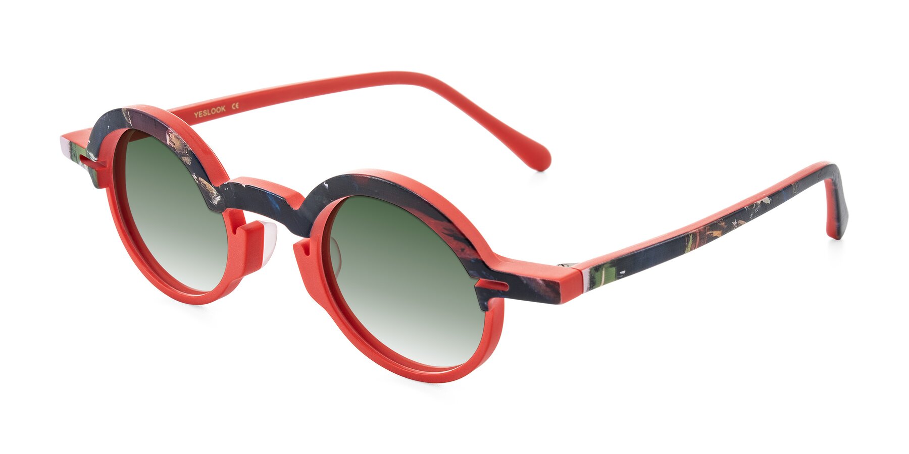 Angle of Maizel in Scarlet Mirage with Green Gradient Lenses