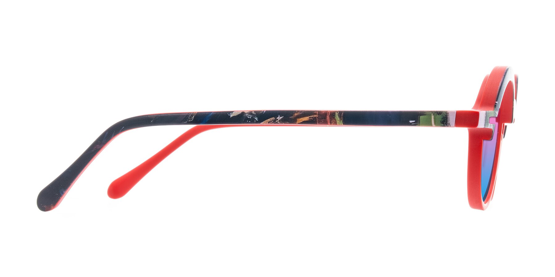 Side of Maizel in Scarlet Mirage with Pink / Blue Gradient Lenses