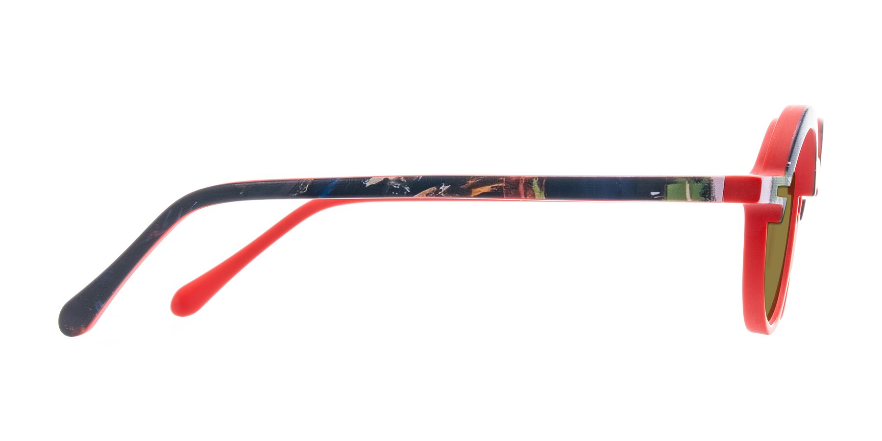 Side of Maizel in Scarlet Mirage with Brown Polarized Lenses