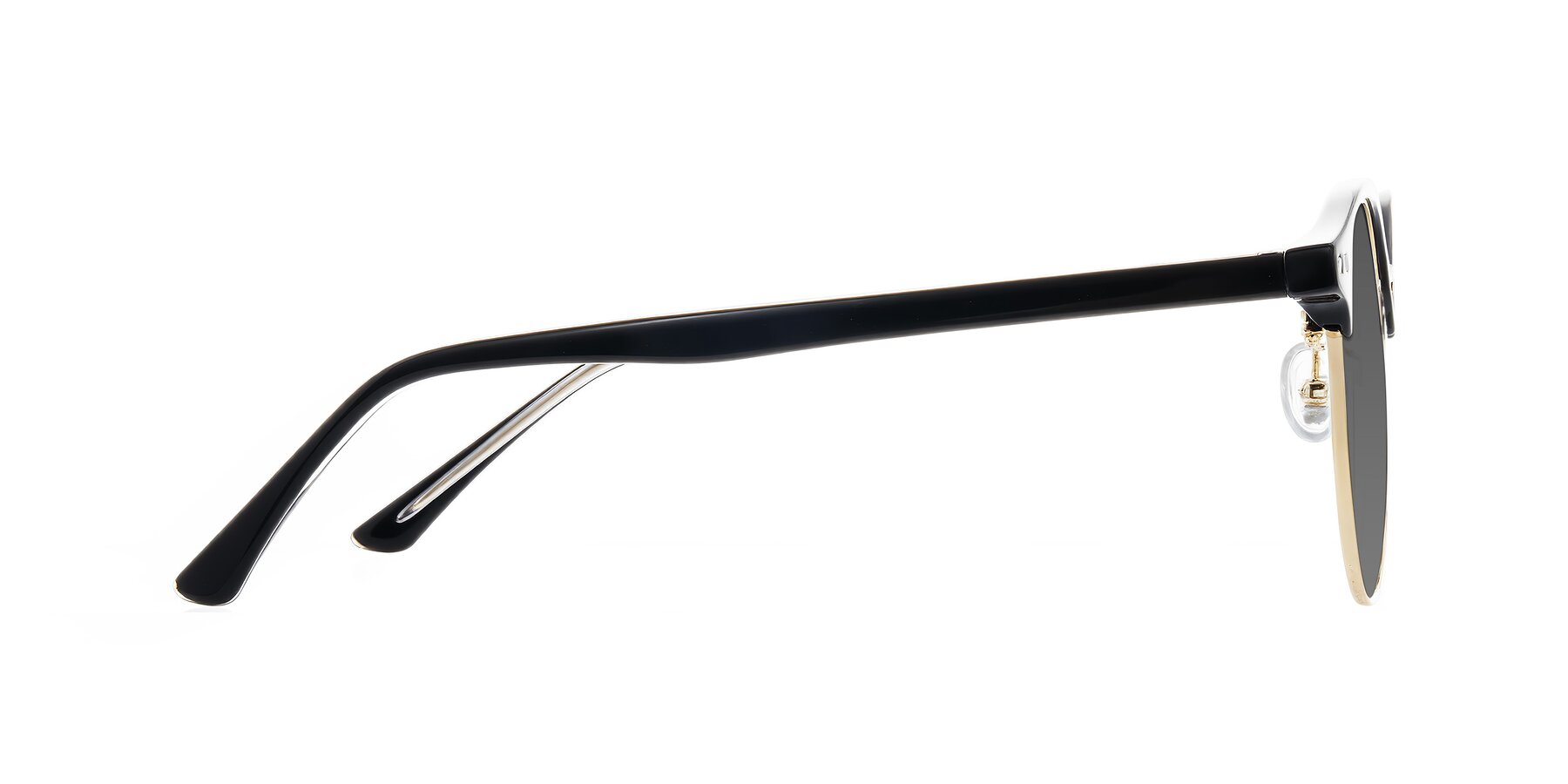 Side of Karnes in Black/Gold with Medium Gray Tinted Lenses