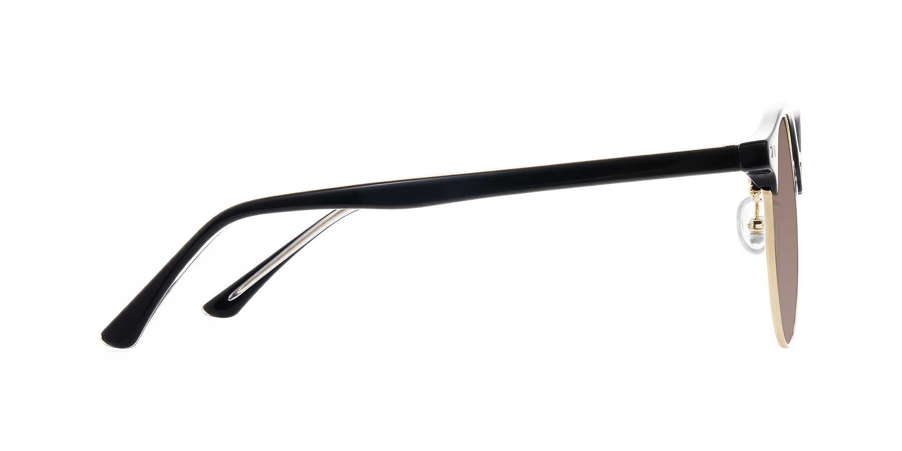 Side of Karnes in Black/Gold with Medium Brown Tinted Lenses