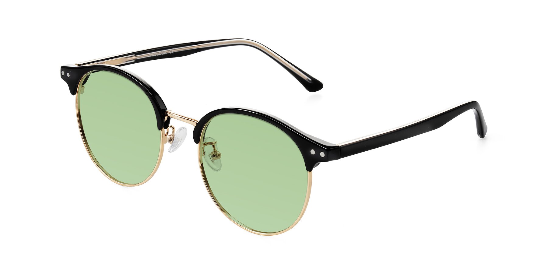 Angle of Karnes in Black/Gold with Medium Green Tinted Lenses