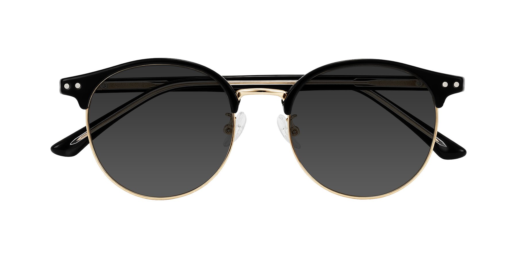 Folded Front of Karnes in Black/Gold with Gray Tinted Lenses