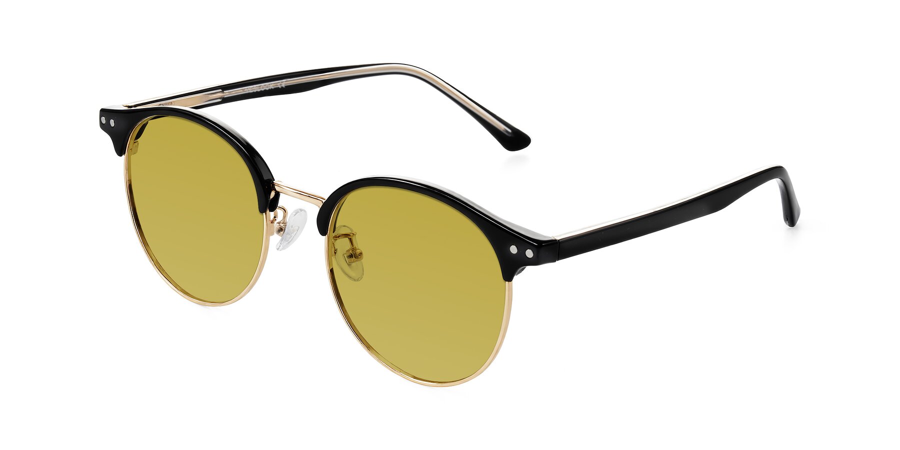Angle of Karnes in Black/Gold with Champagne Tinted Lenses
