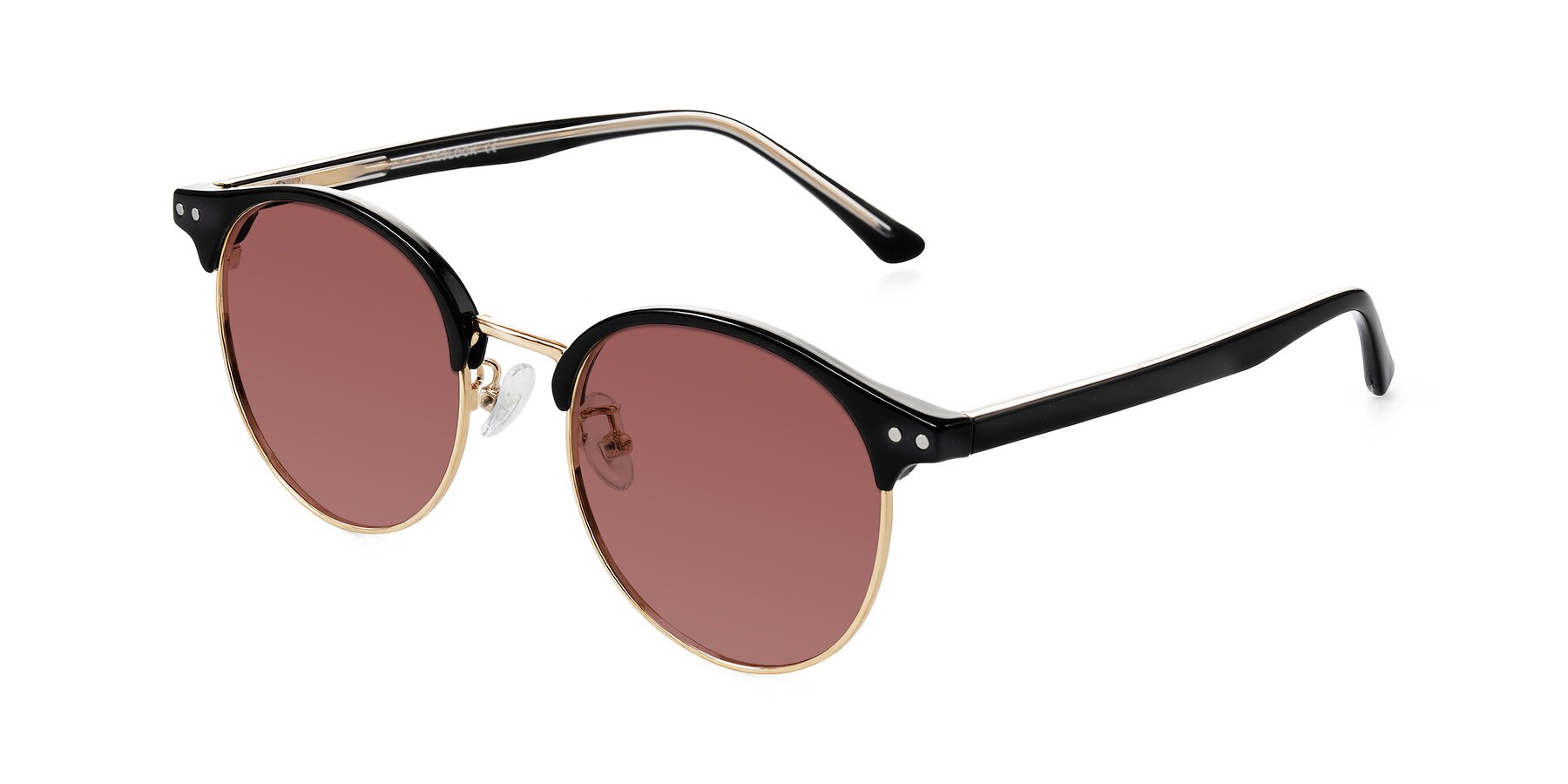 Angle of Karnes in Black/Gold with Garnet Tinted Lenses