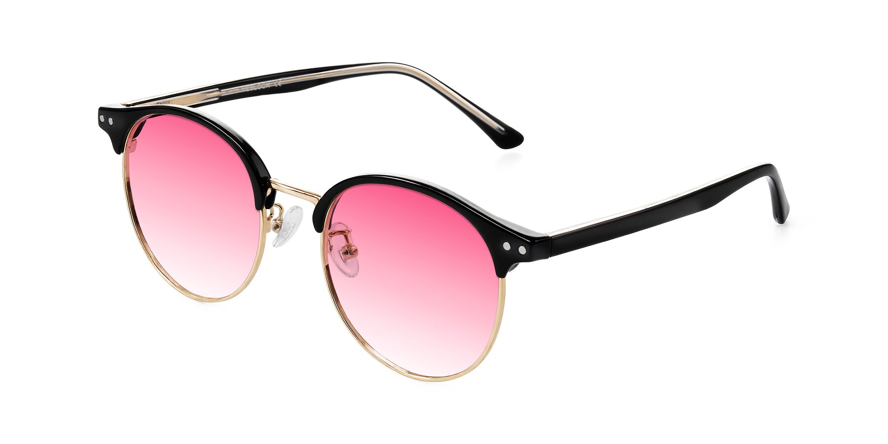 Angle of Karnes in Black/Gold with Pink Gradient Lenses