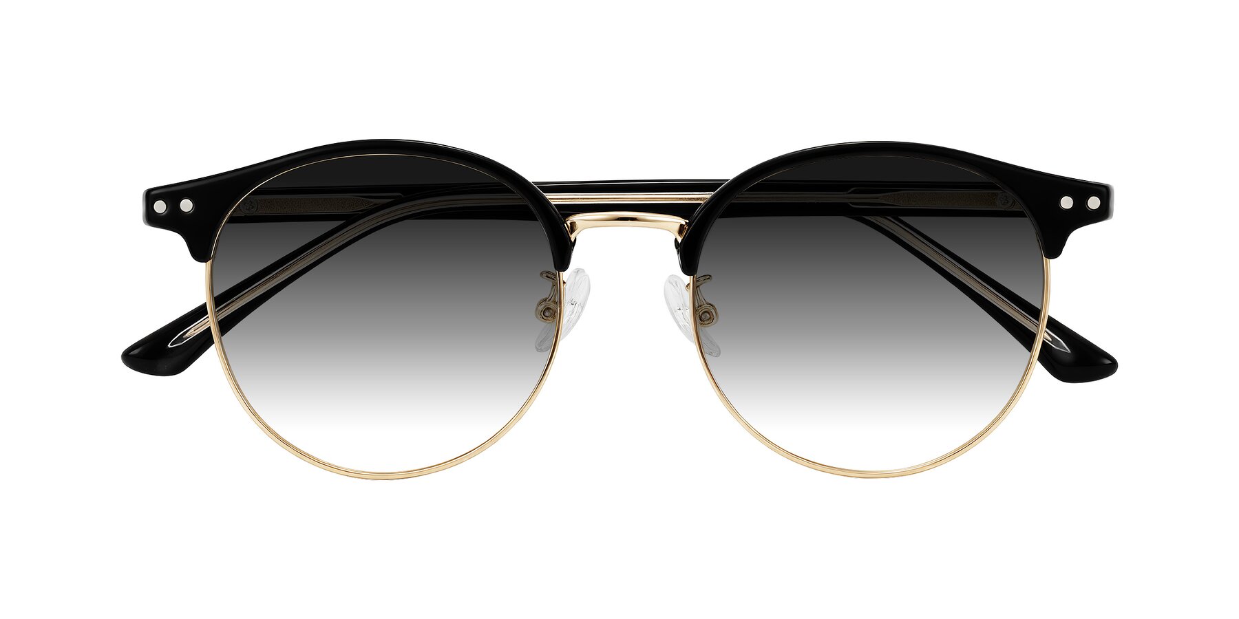 Folded Front of Karnes in Black/Gold with Gray Gradient Lenses