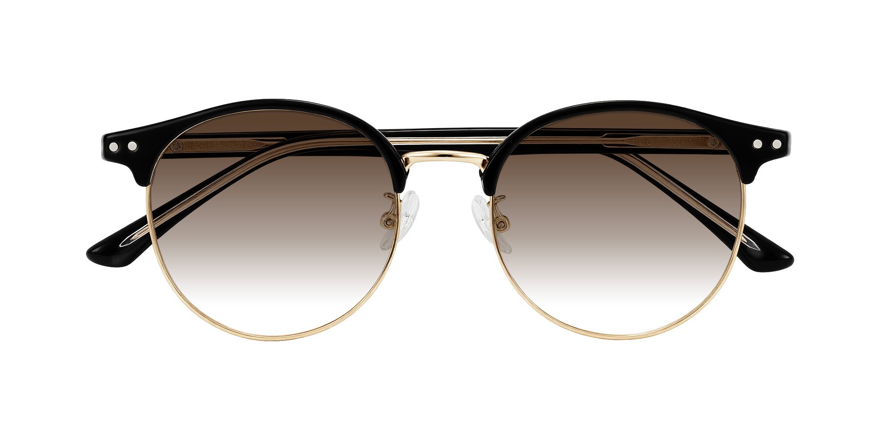 Folded Front of Karnes in Black/Gold with Brown Gradient Lenses