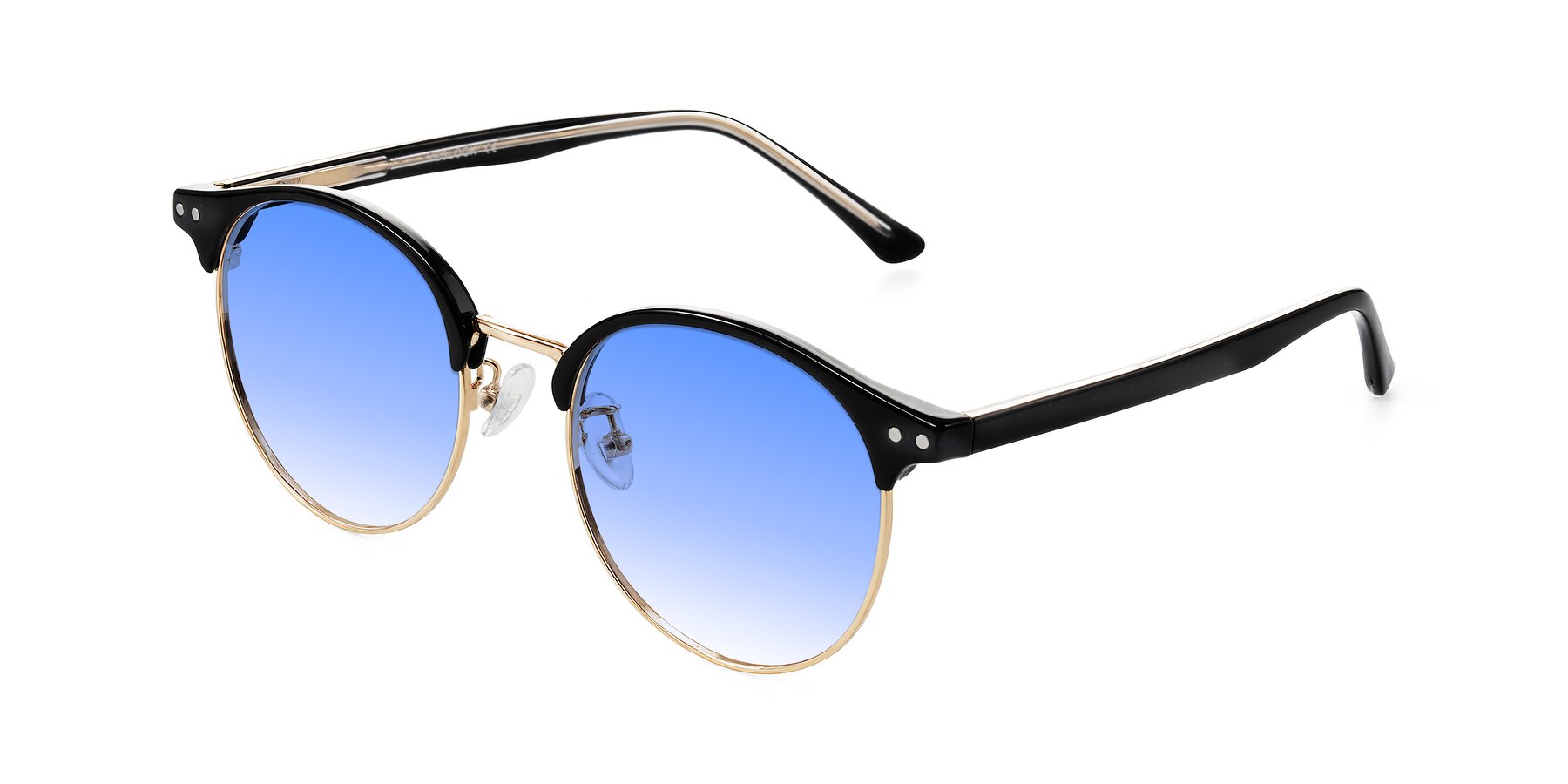Angle of Karnes in Black/Gold with Blue Gradient Lenses