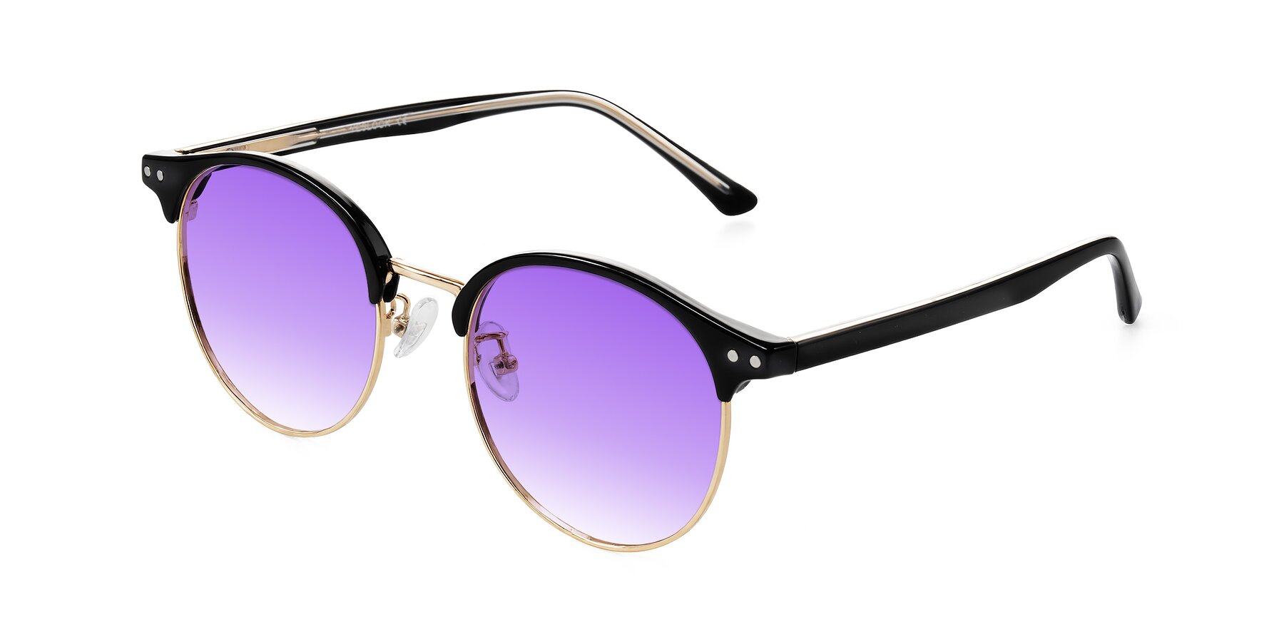 Angle of Karnes in Black/Gold with Purple Gradient Lenses