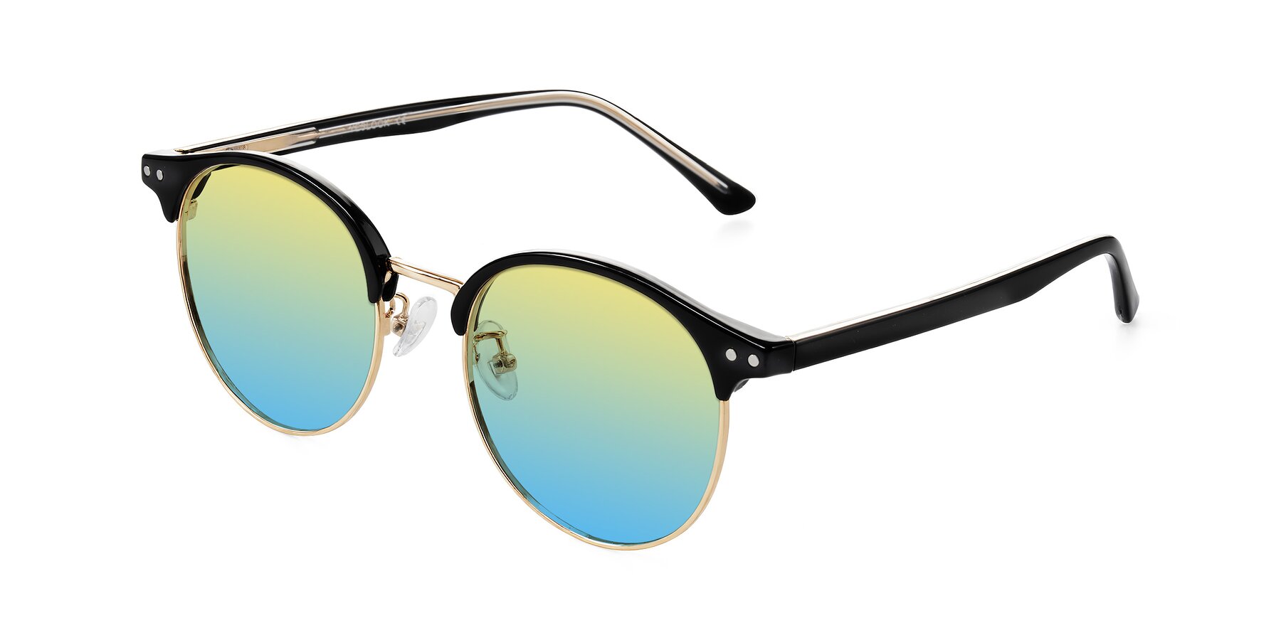 Angle of Karnes in Black/Gold with Yellow / Blue Gradient Lenses