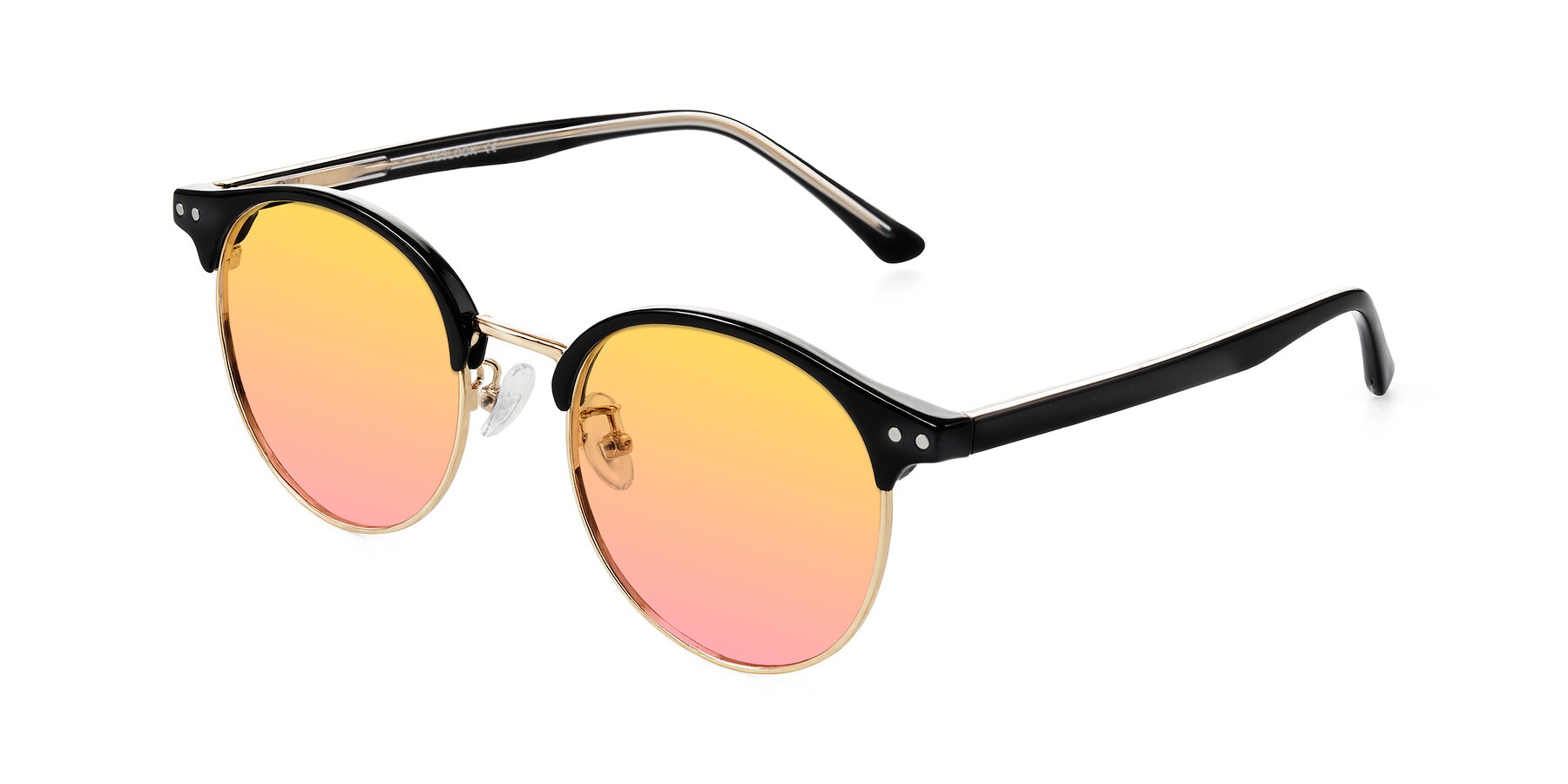 Angle of Karnes in Black/Gold with Yellow / Pink Gradient Lenses