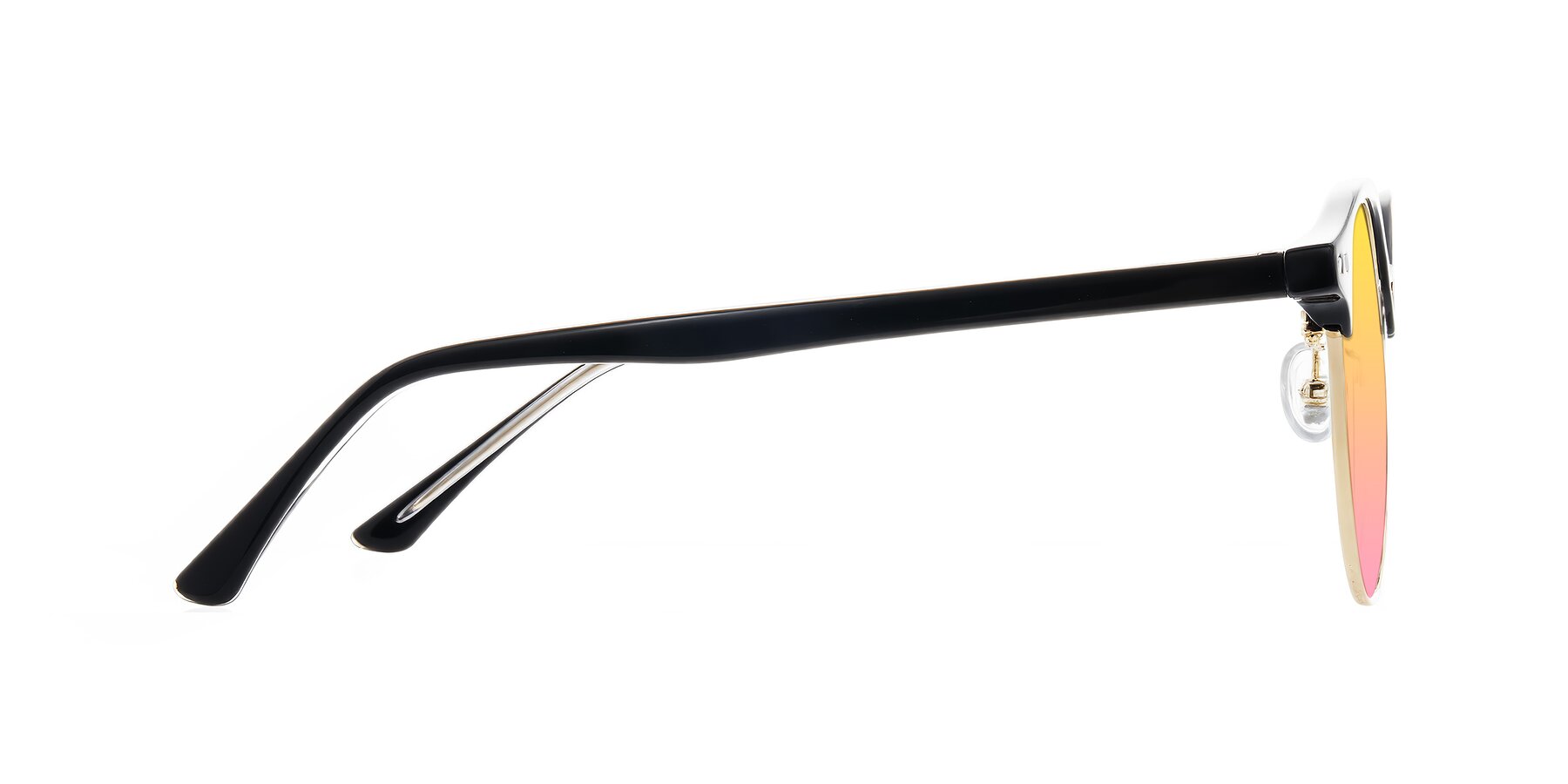 Side of Karnes in Black/Gold with Yellow / Pink Gradient Lenses