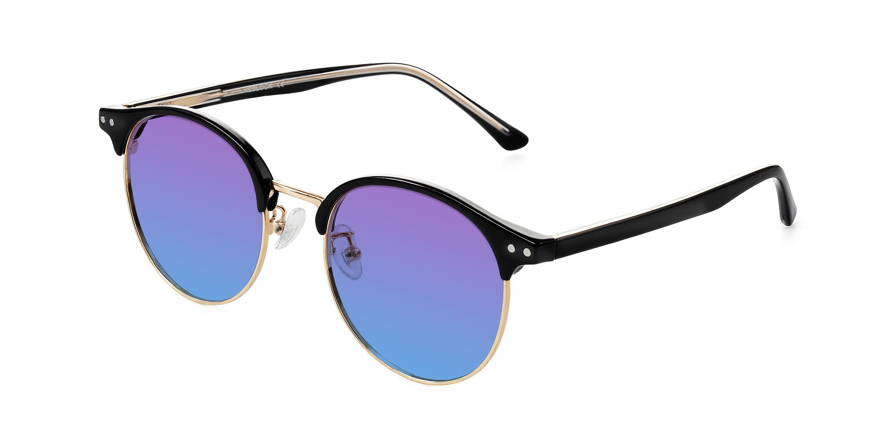 Angle of Karnes in Black/Gold with Purple / Blue Gradient Lenses