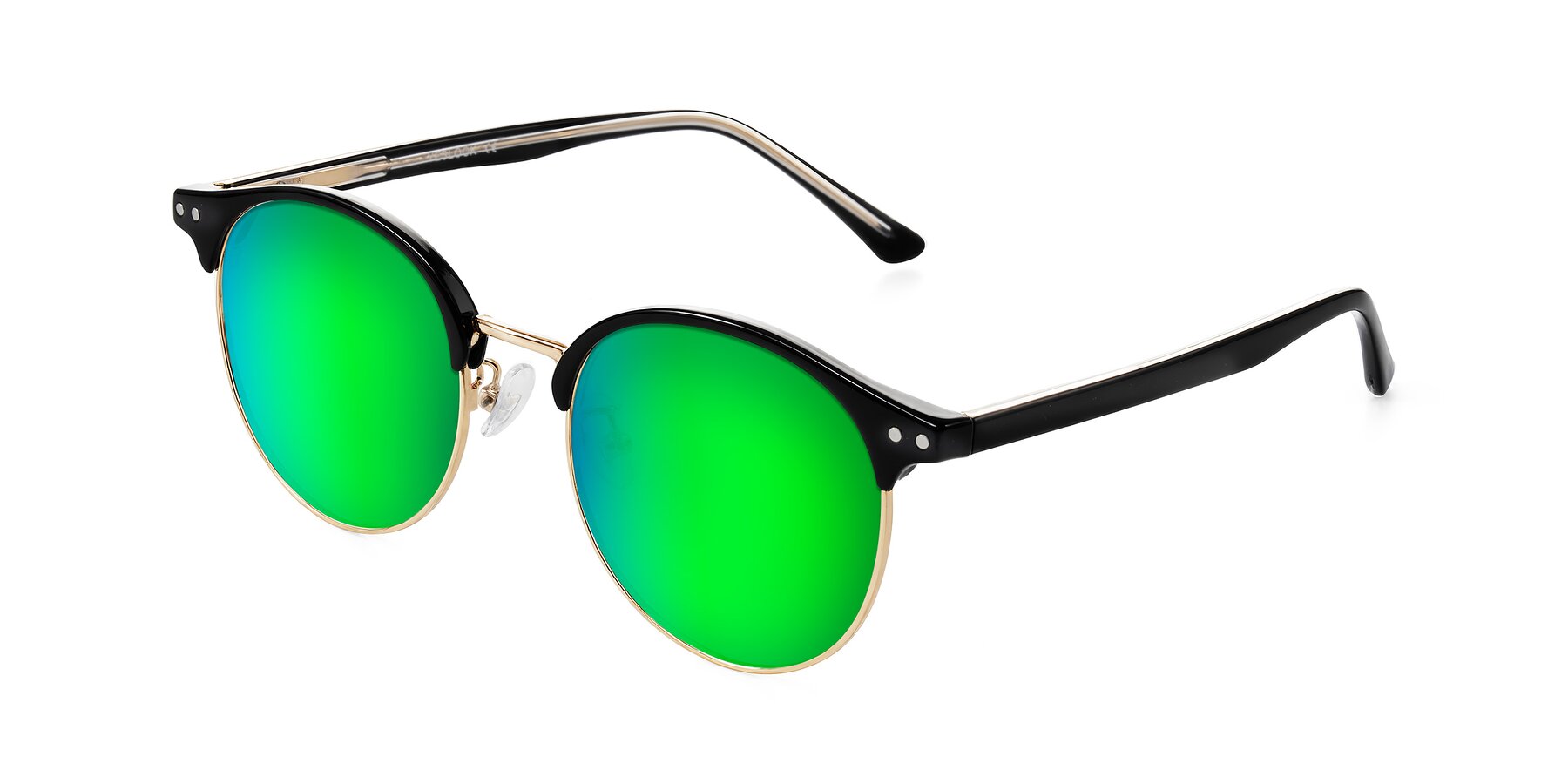 Angle of Karnes in Black/Gold with Green Mirrored Lenses