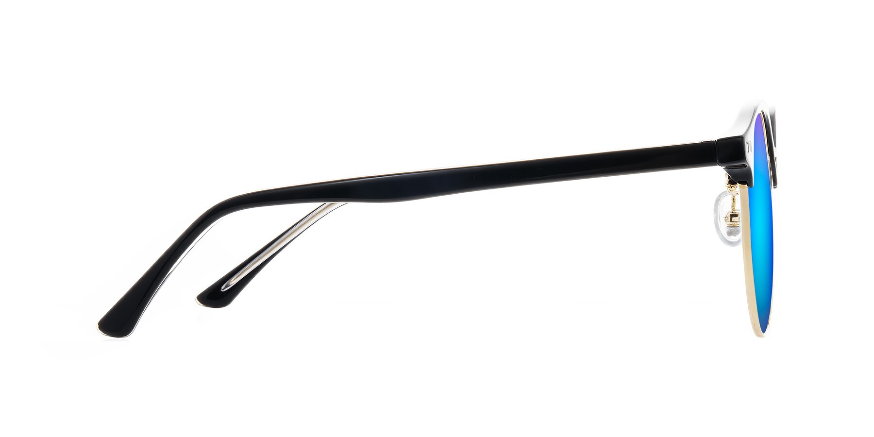 Side of Karnes in Black/Gold with Blue Mirrored Lenses