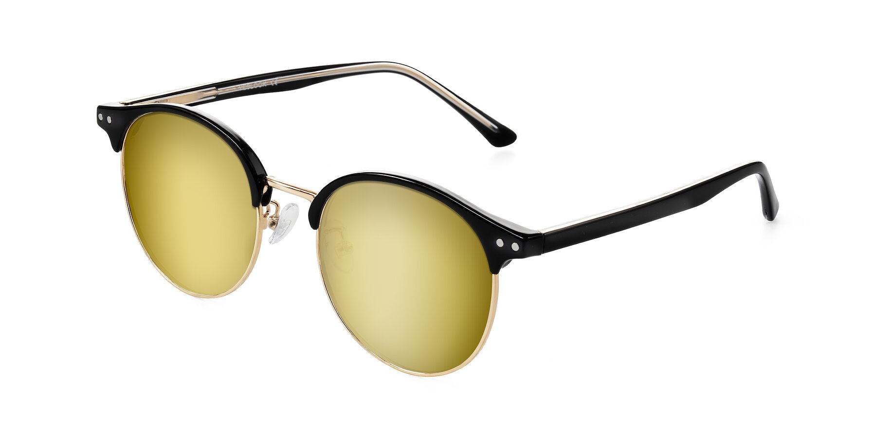 Angle of Karnes in Black/Gold with Gold Mirrored Lenses