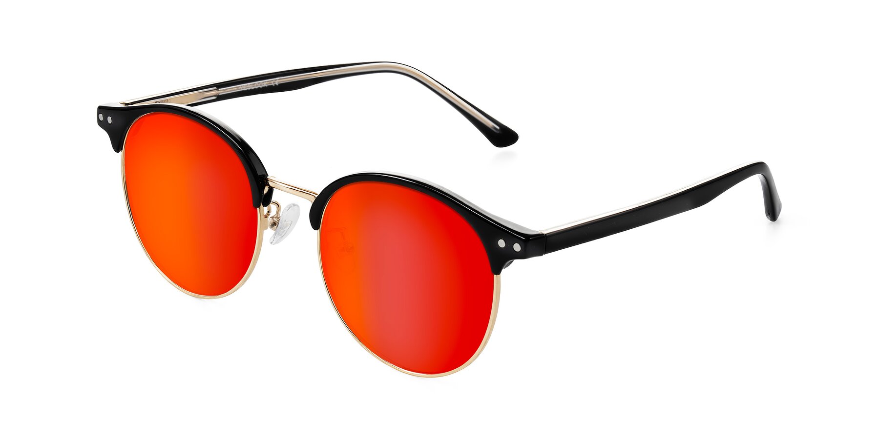 Angle of Karnes in Black/Gold with Red Gold Mirrored Lenses