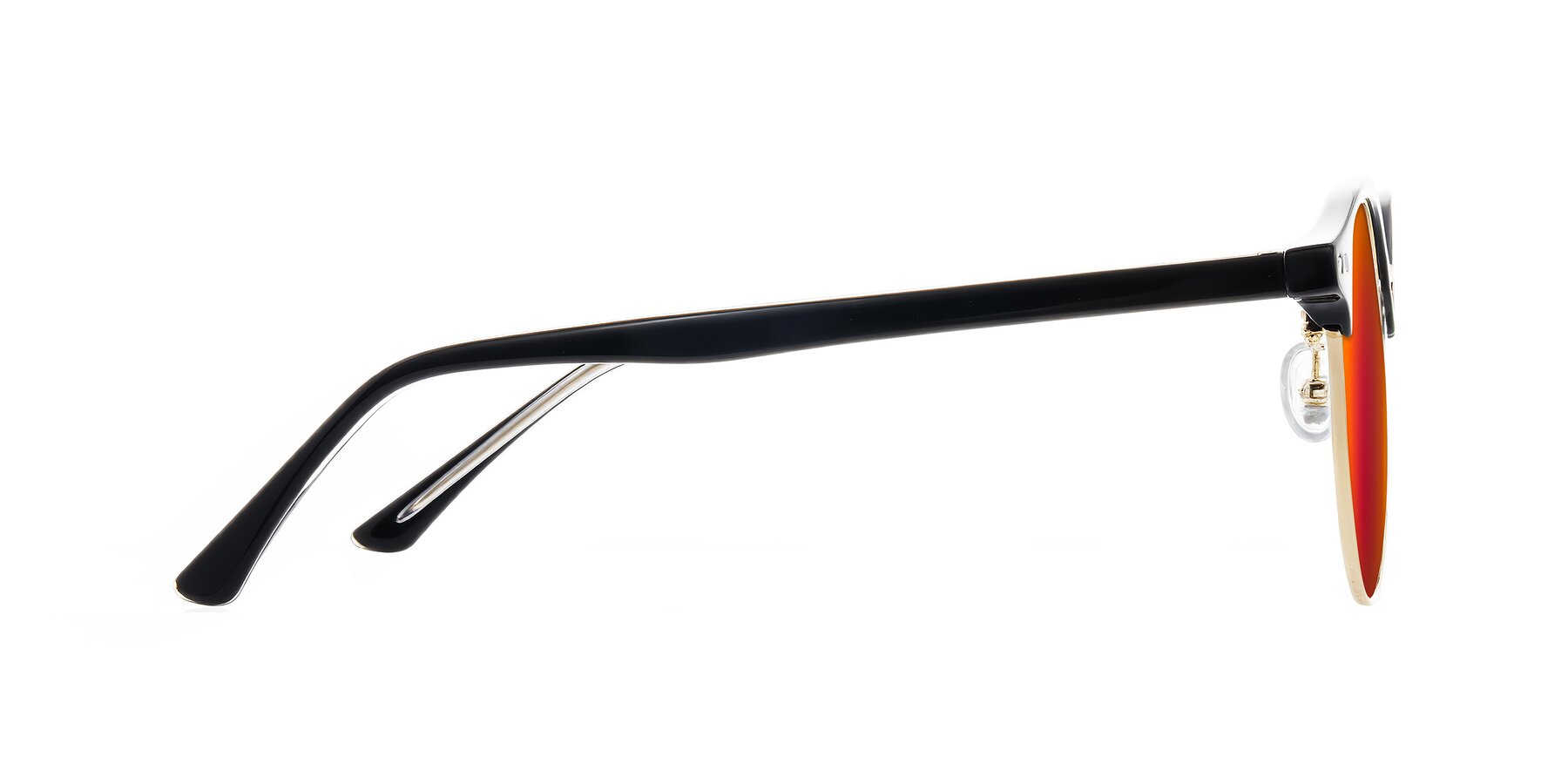 Side of Karnes in Black/Gold with Red Gold Mirrored Lenses