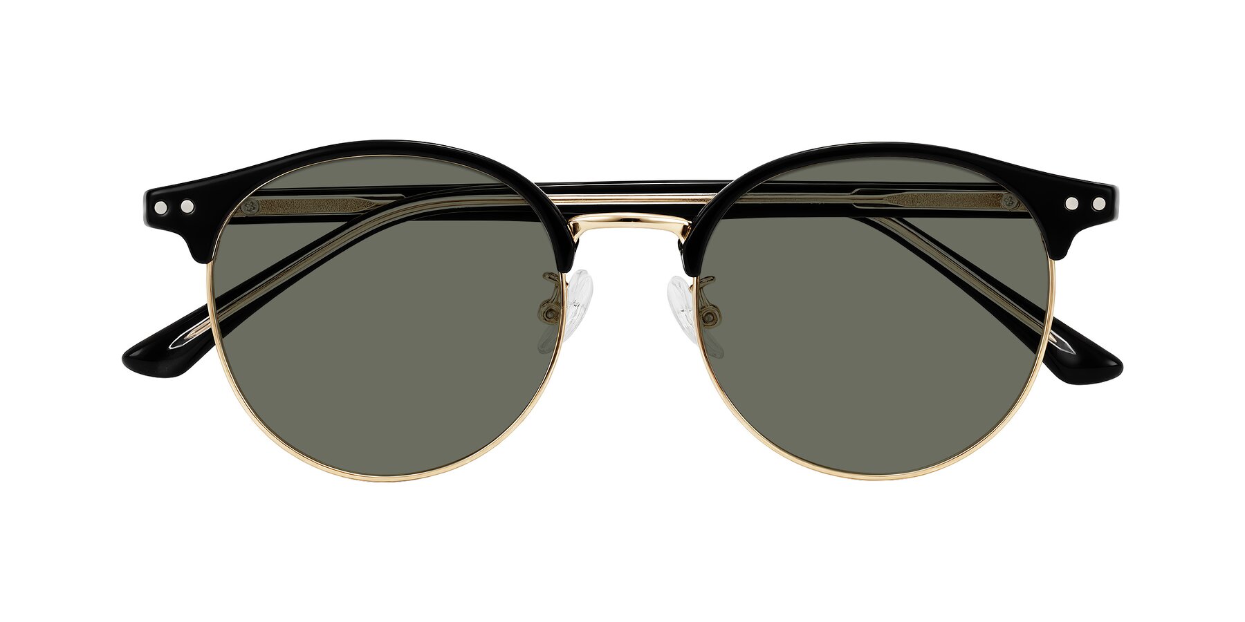 Folded Front of Karnes in Black/Gold with Gray Polarized Lenses