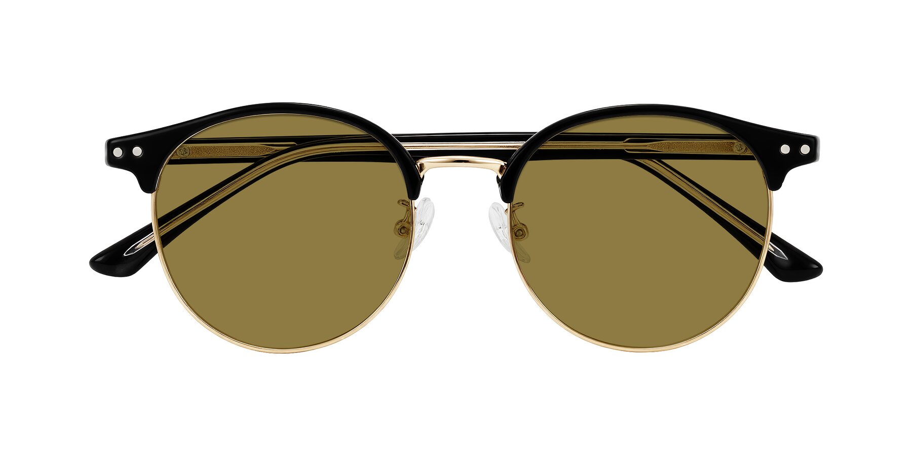 Folded Front of Karnes in Black/Gold with Brown Polarized Lenses