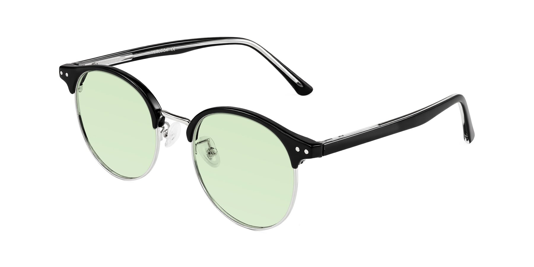 Angle of Karnes in Black/Silver with Light Green Tinted Lenses