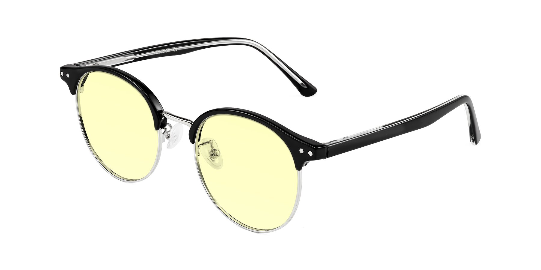 Angle of Karnes in Black/Silver with Light Yellow Tinted Lenses