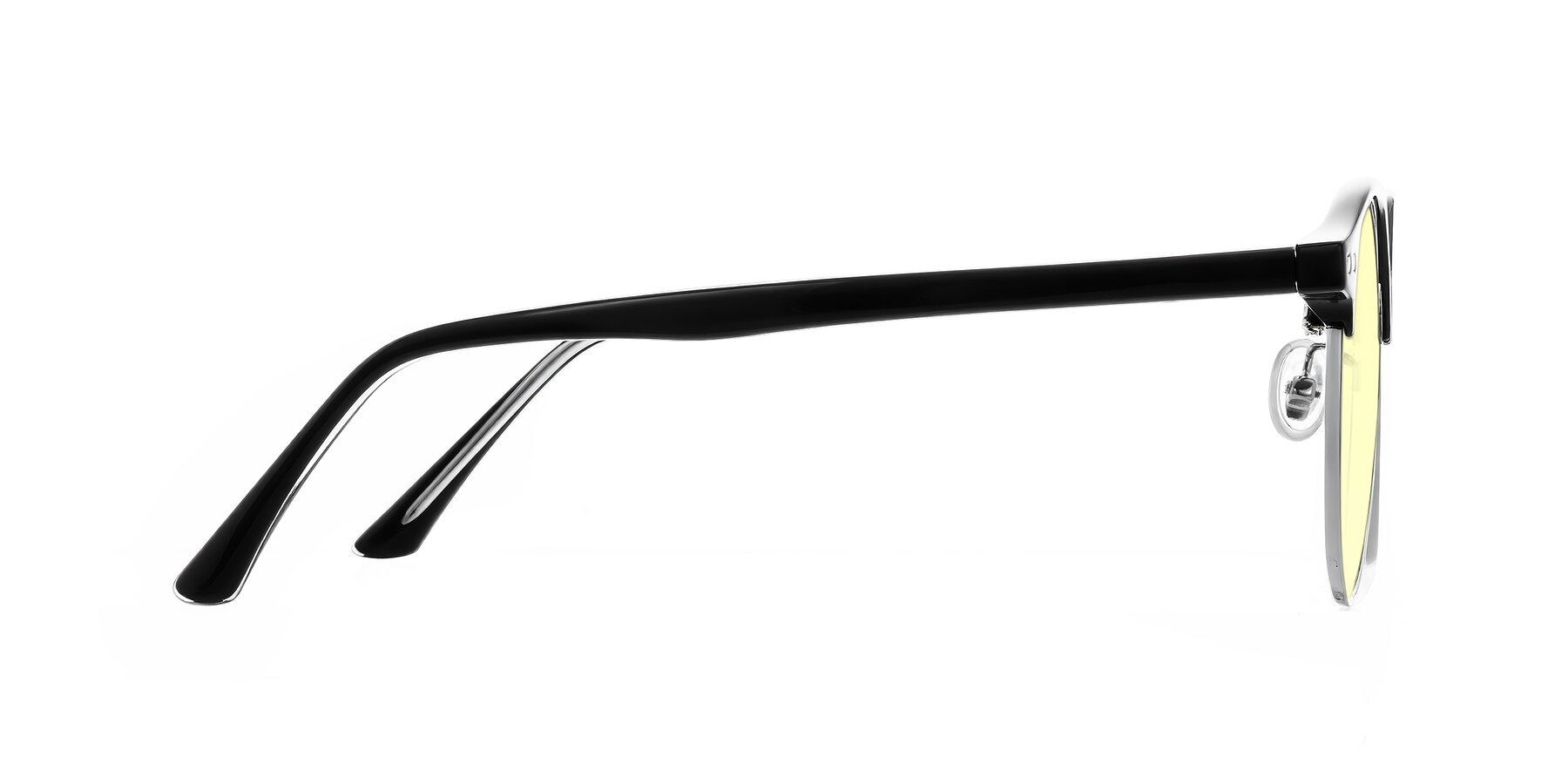 Side of Karnes in Black/Silver with Light Yellow Tinted Lenses