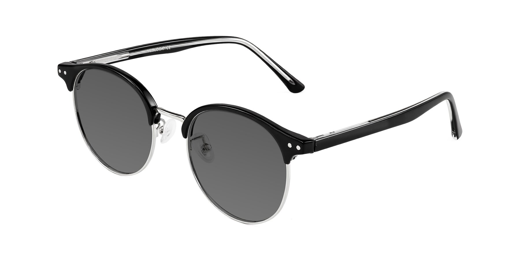 Angle of Karnes in Black/Silver with Medium Gray Tinted Lenses