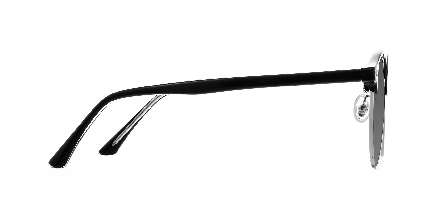 Side of Karnes in Black/Silver with Medium Gray Tinted Lenses