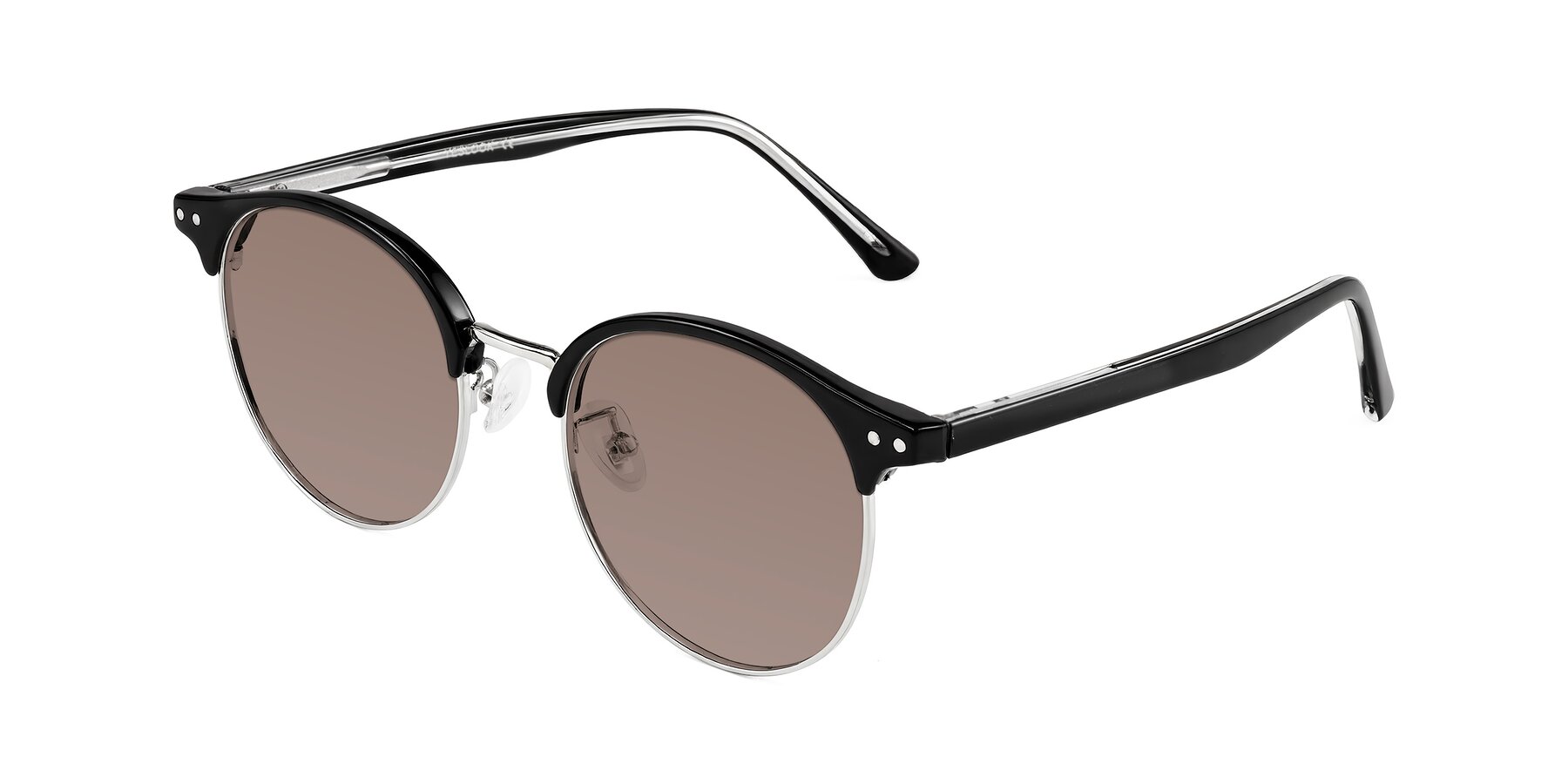 Angle of Karnes in Black/Silver with Medium Brown Tinted Lenses