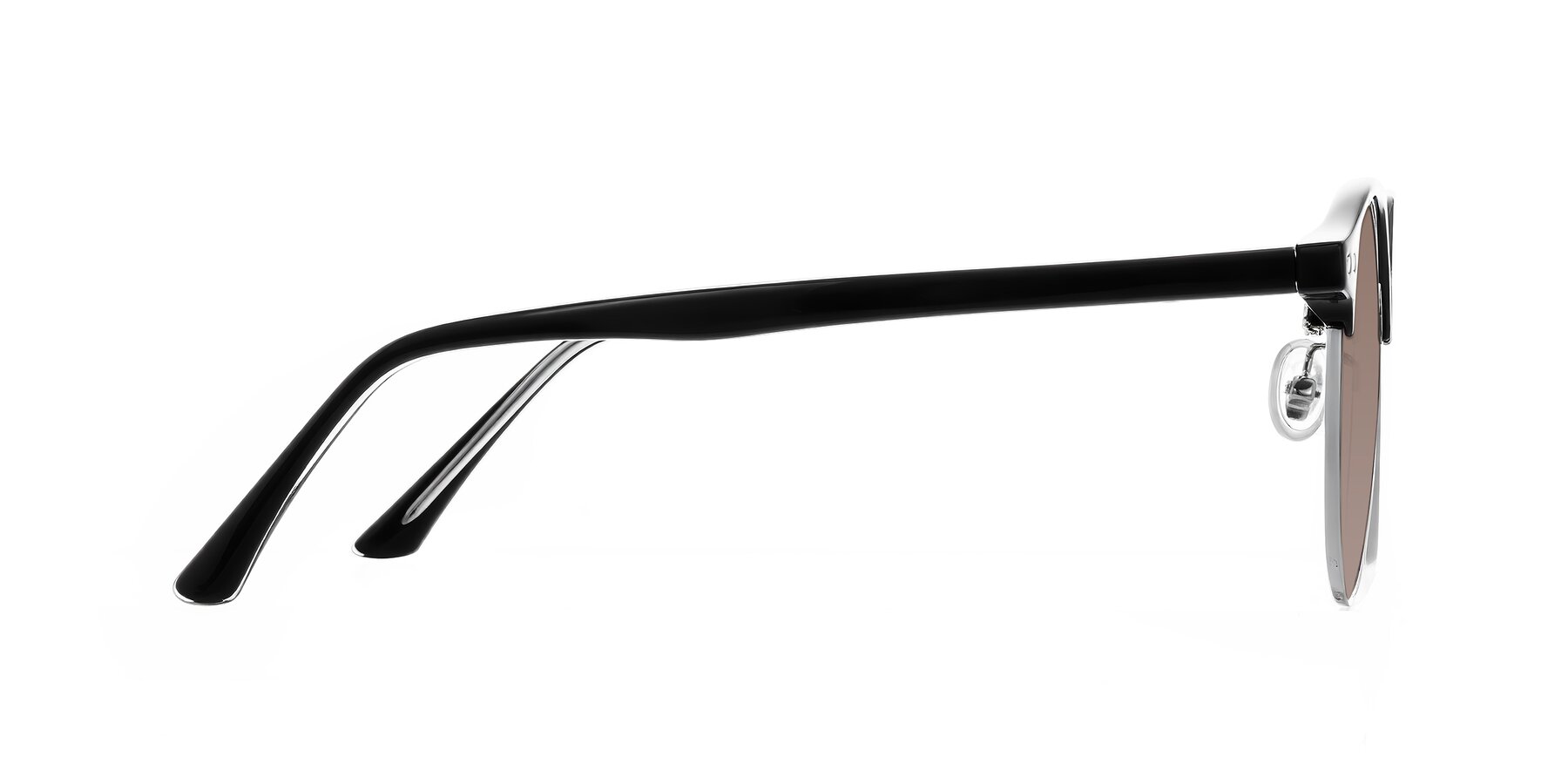 Side of Karnes in Black/Silver with Medium Brown Tinted Lenses