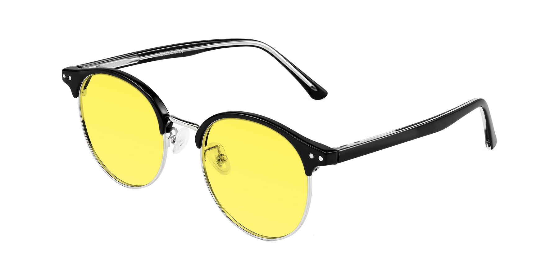 Angle of Karnes in Black/Silver with Medium Yellow Tinted Lenses