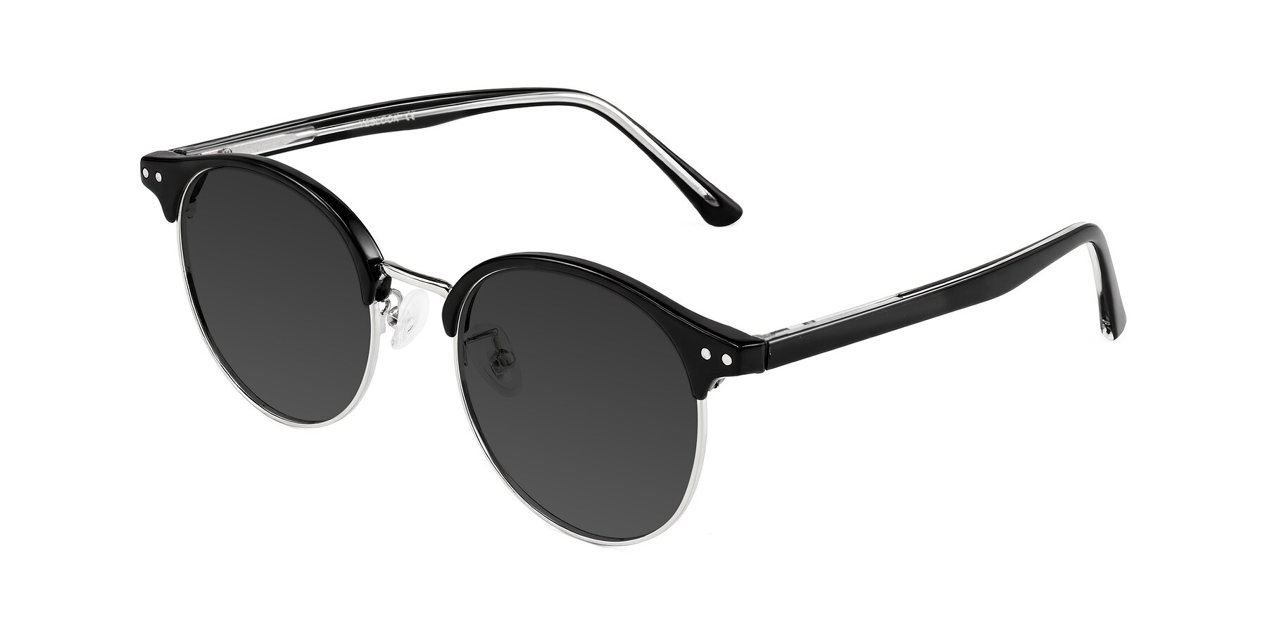 Angle of Karnes in Black/Silver with Gray Tinted Lenses
