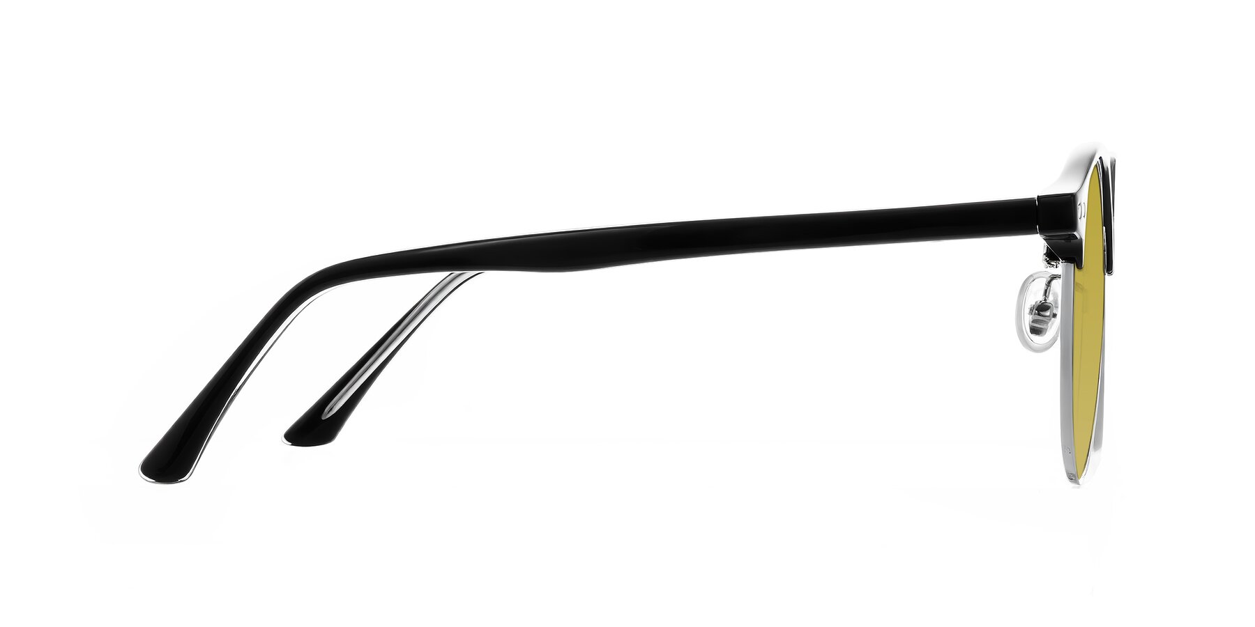 Side of Karnes in Black/Silver with Champagne Tinted Lenses