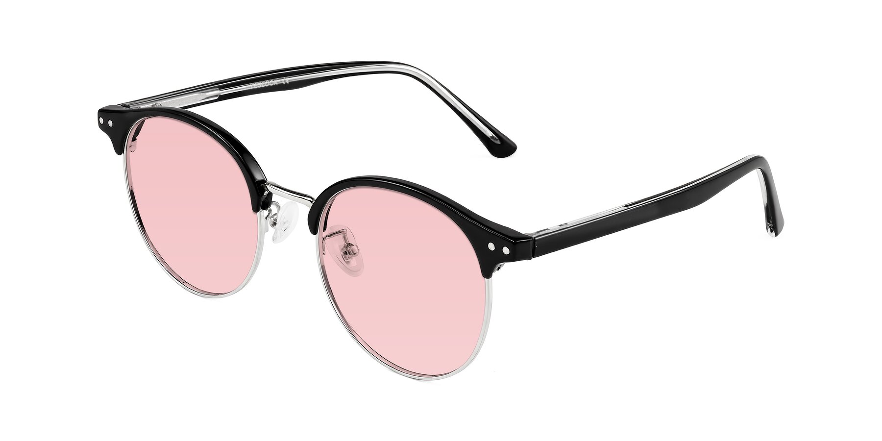 Angle of Karnes in Black/Silver with Light Garnet Tinted Lenses