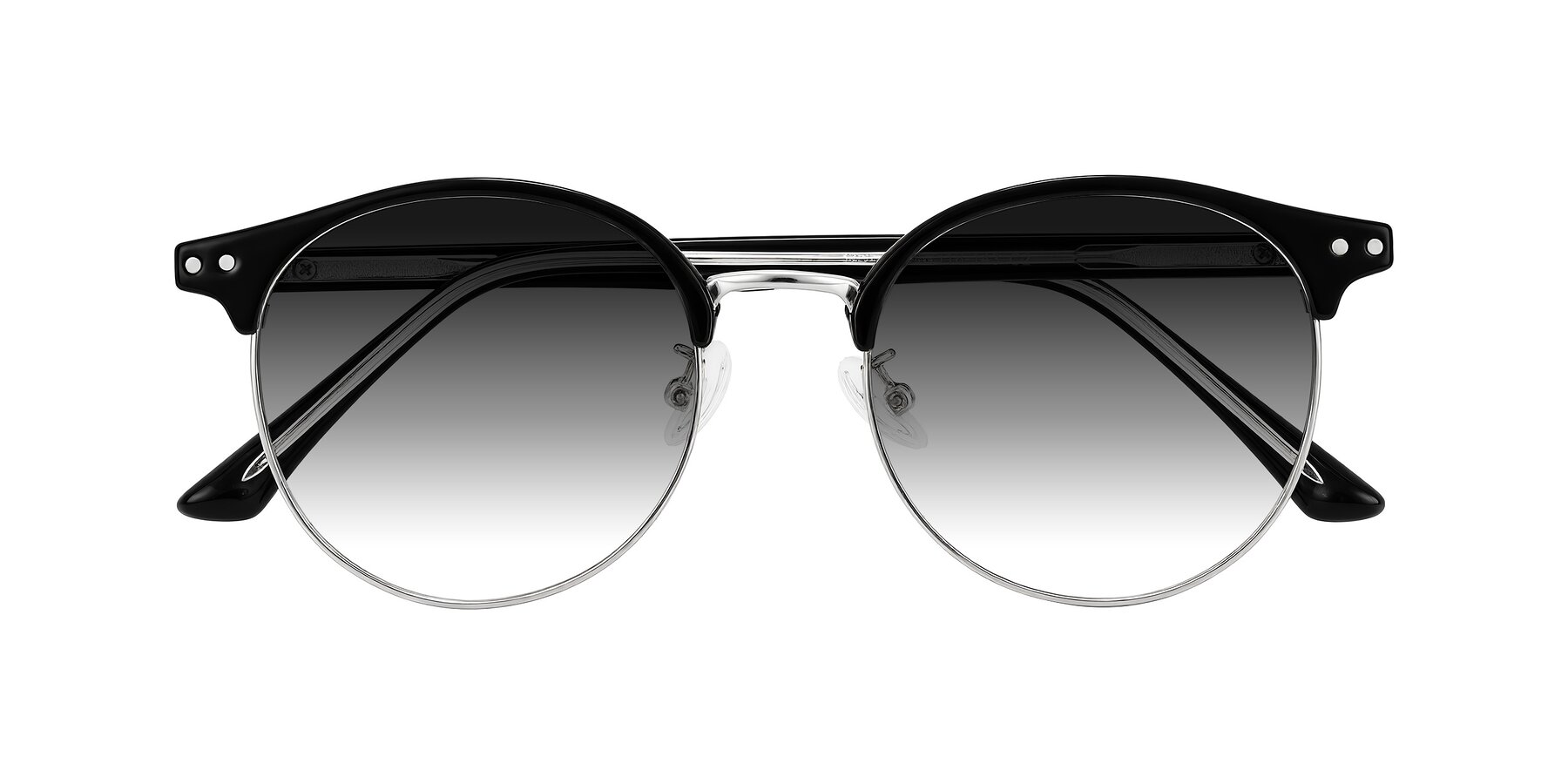 Folded Front of Karnes in Black/Silver with Gray Gradient Lenses