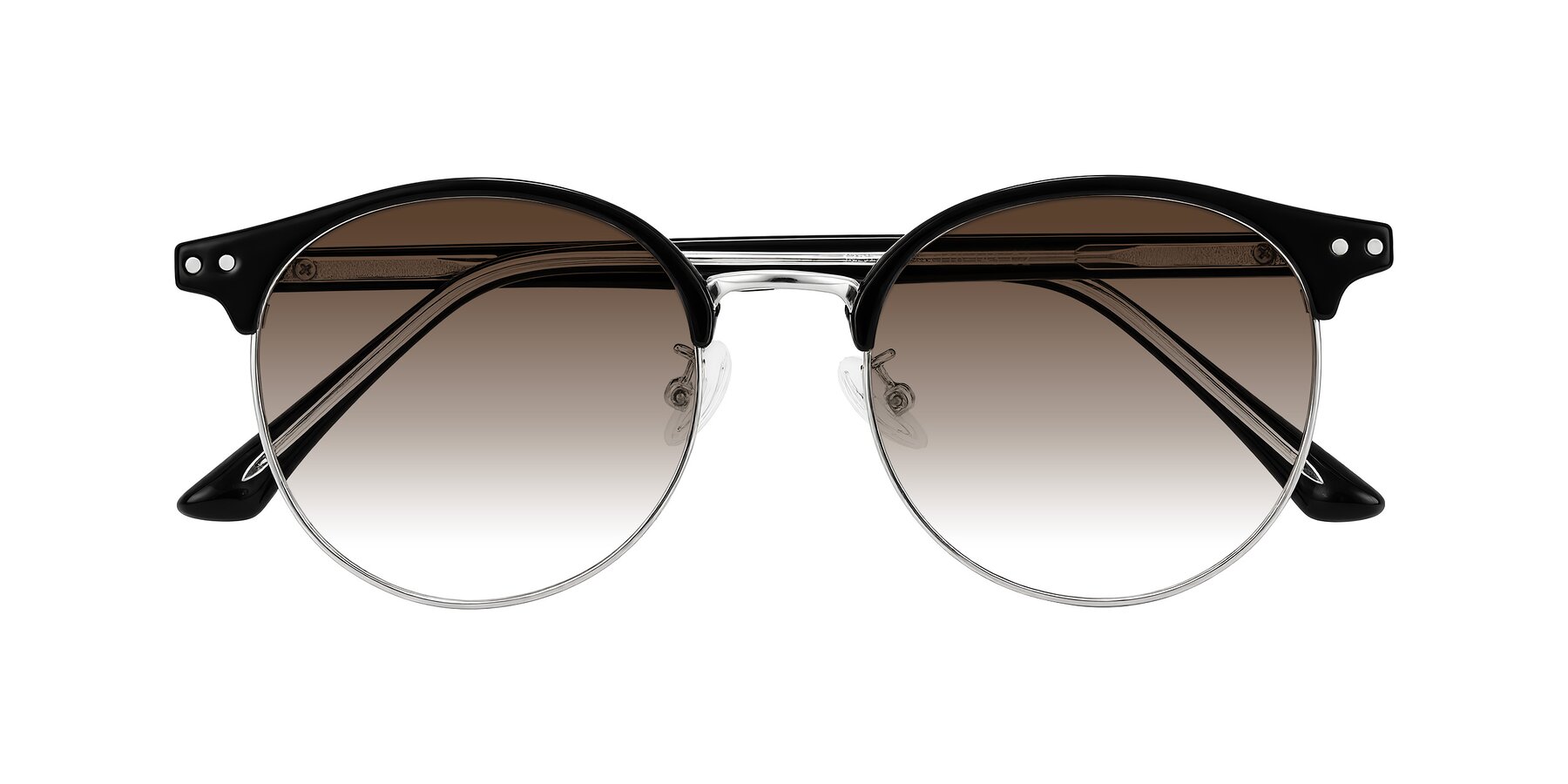 Folded Front of Karnes in Black/Silver with Brown Gradient Lenses