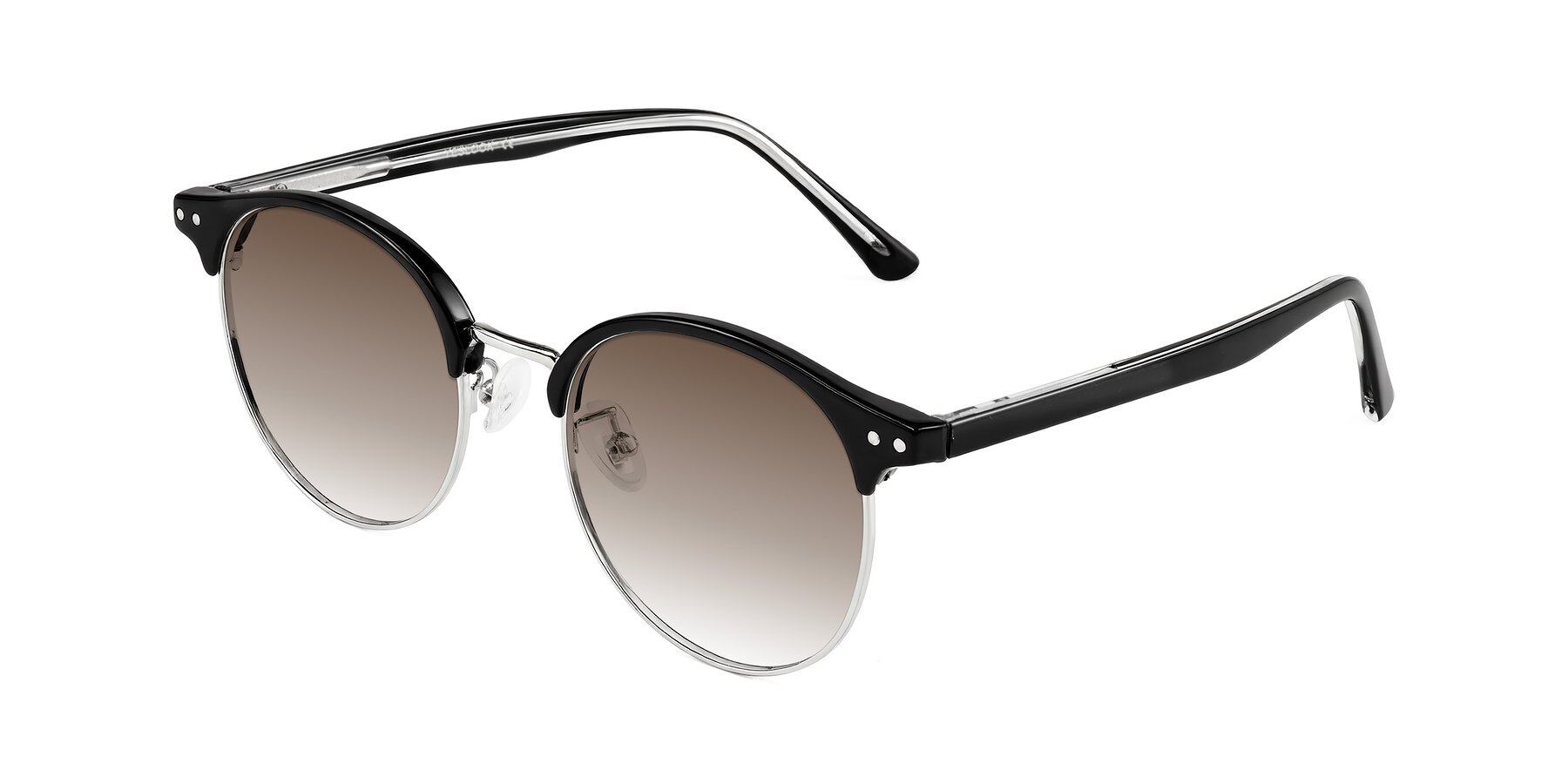 Angle of Karnes in Black/Silver with Brown Gradient Lenses