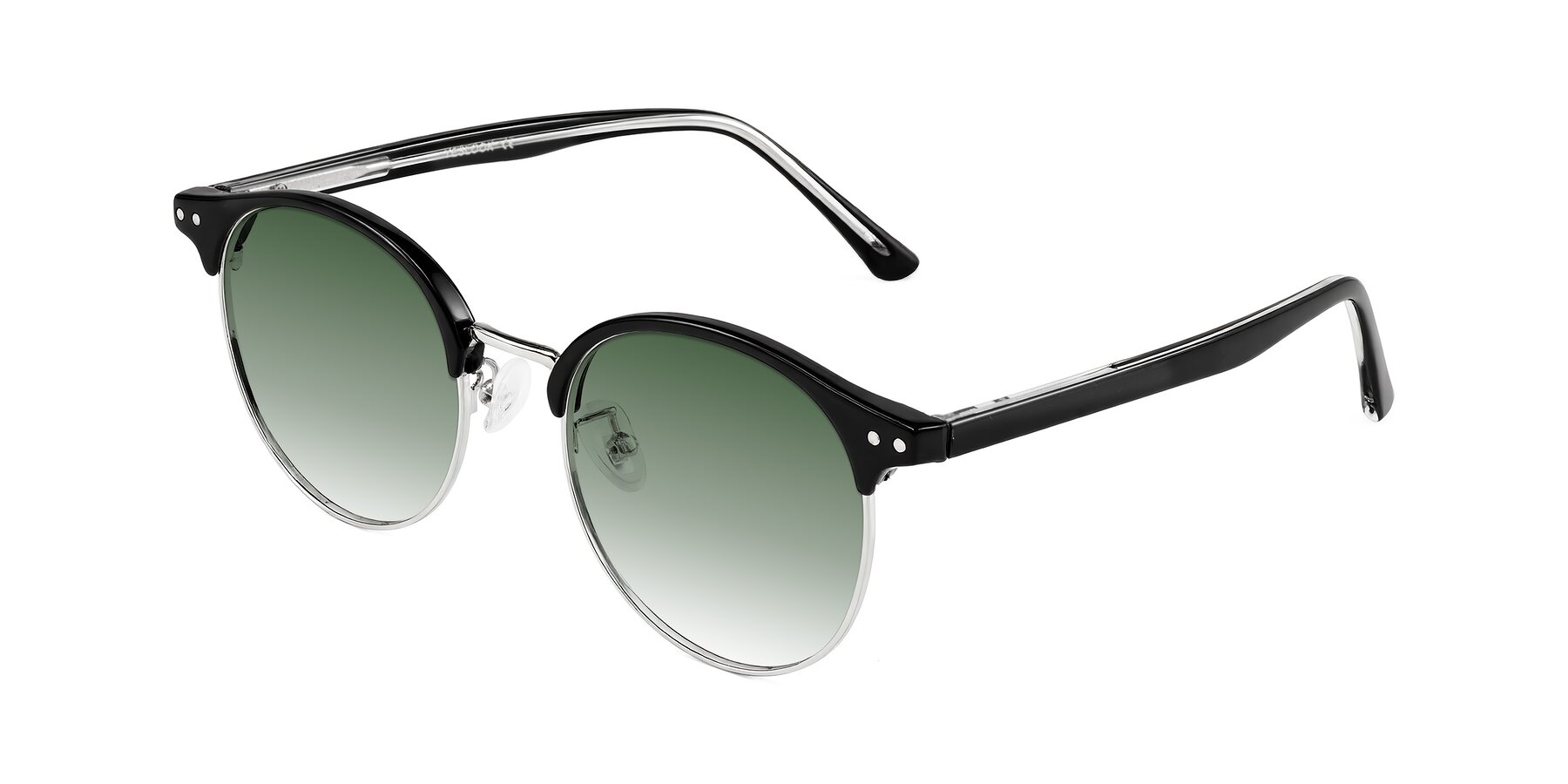 Angle of Karnes in Black/Silver with Green Gradient Lenses