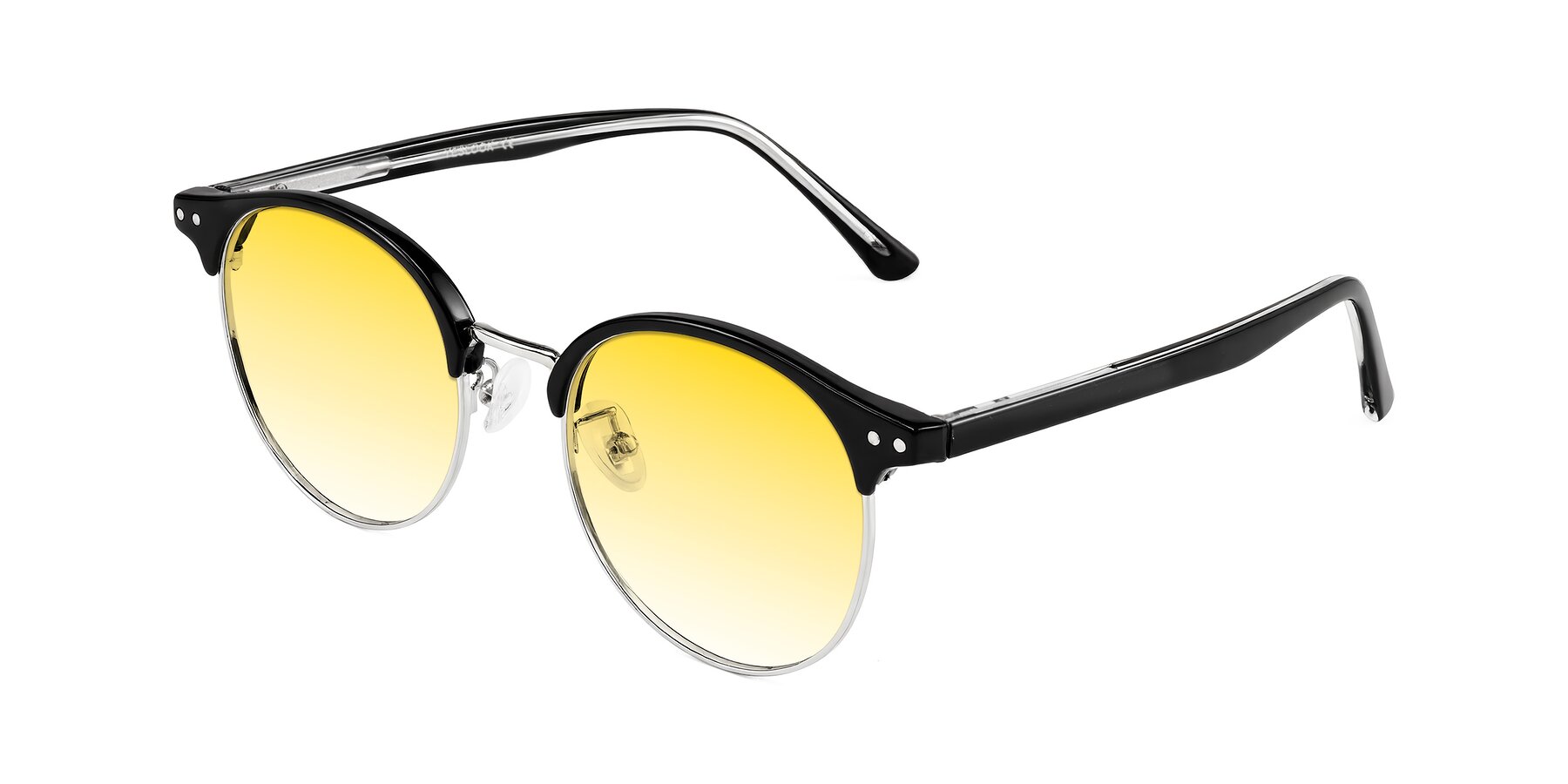 Angle of Karnes in Black/Silver with Yellow Gradient Lenses