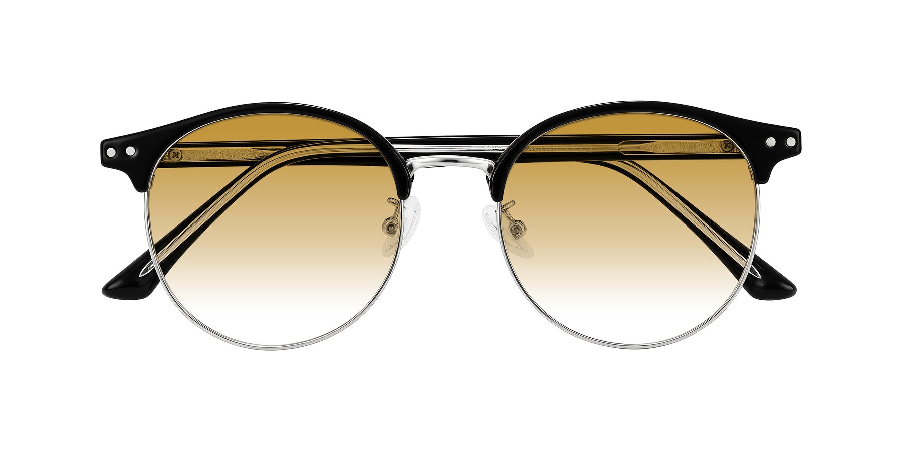Folded Front of Karnes in Black/Silver with Champagne Gradient Lenses