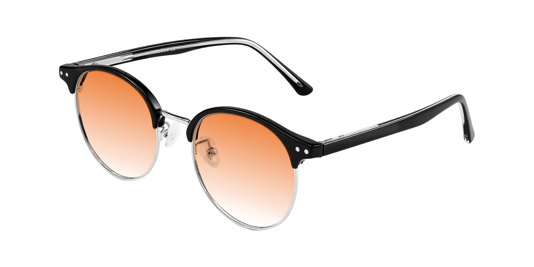 Angle of Karnes in Black/Silver with Orange Gradient Lenses