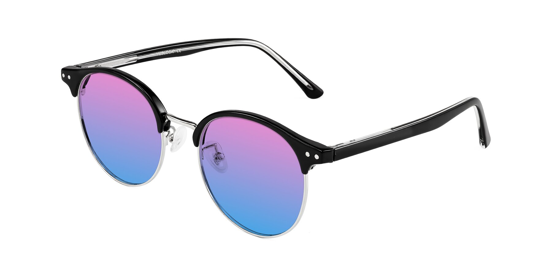 Angle of Karnes in Black/Silver with Pink / Blue Gradient Lenses