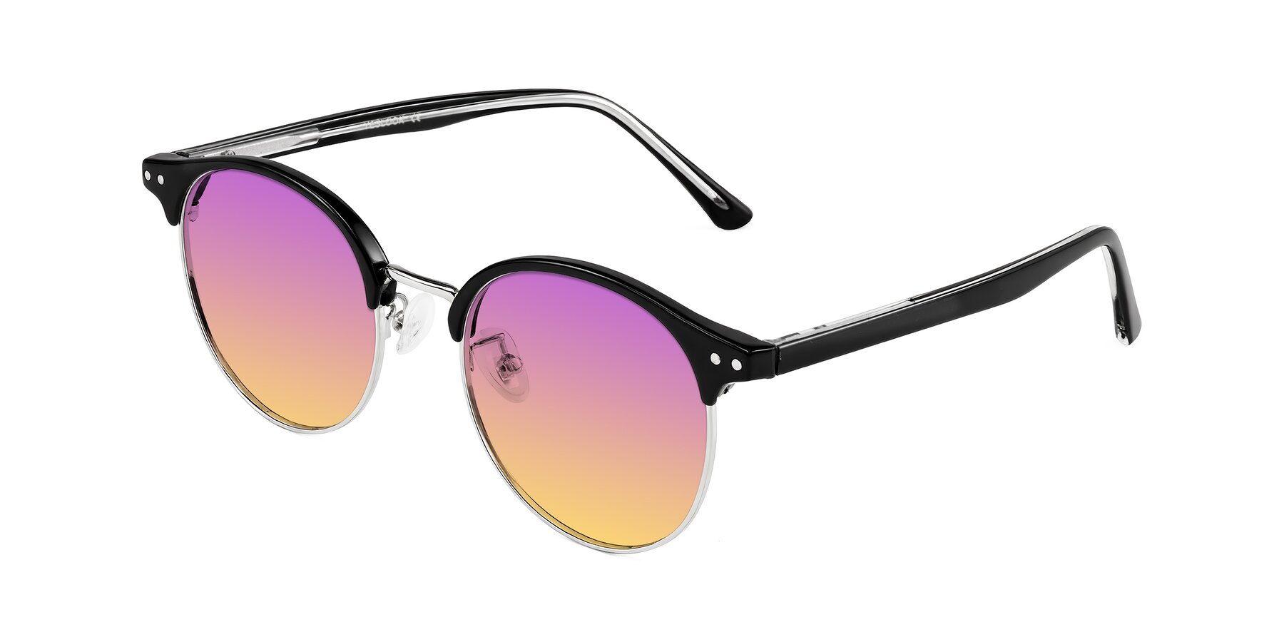 Angle of Karnes in Black/Silver with Purple / Yellow Gradient Lenses