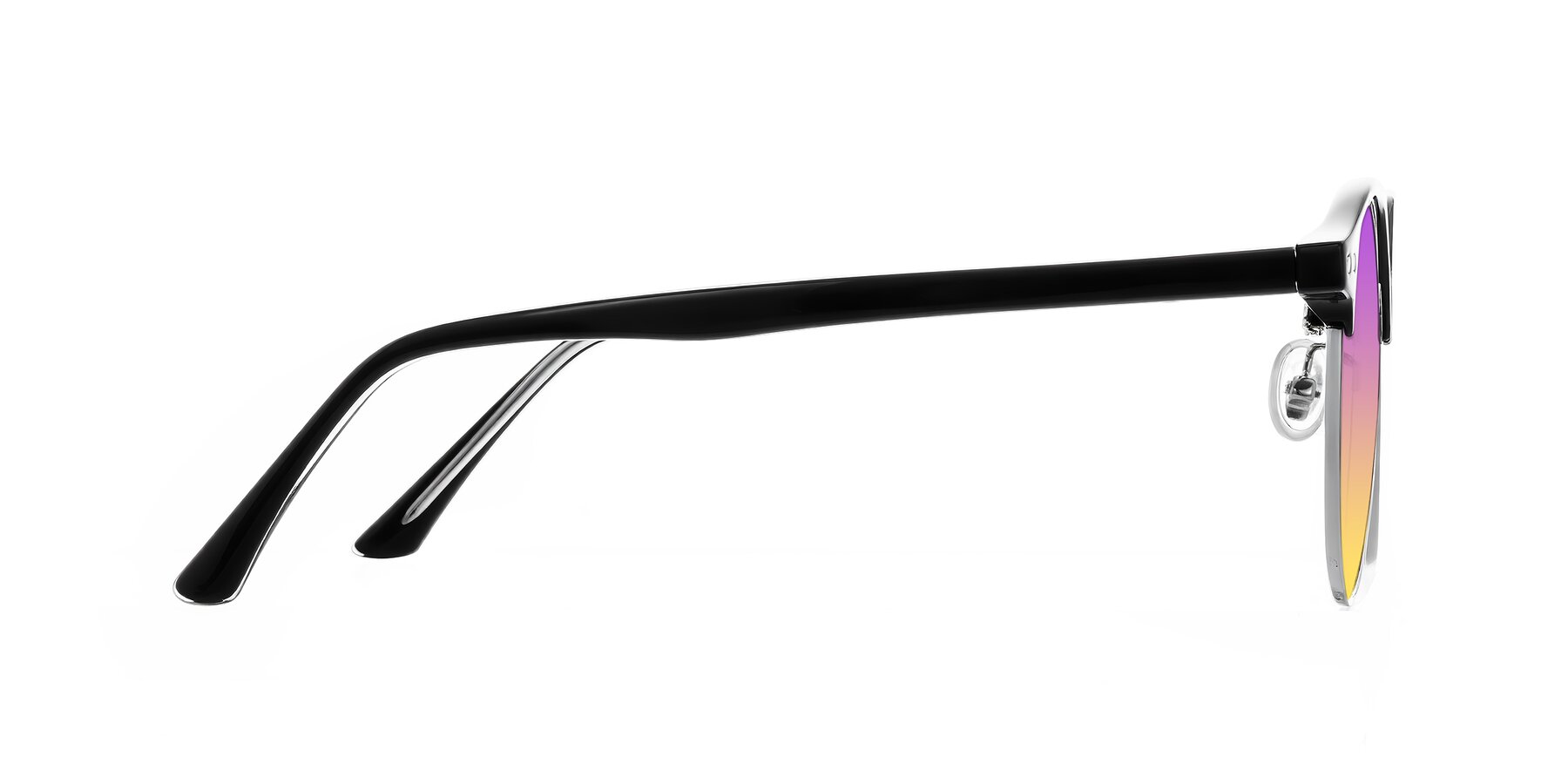 Side of Karnes in Black/Silver with Purple / Yellow Gradient Lenses