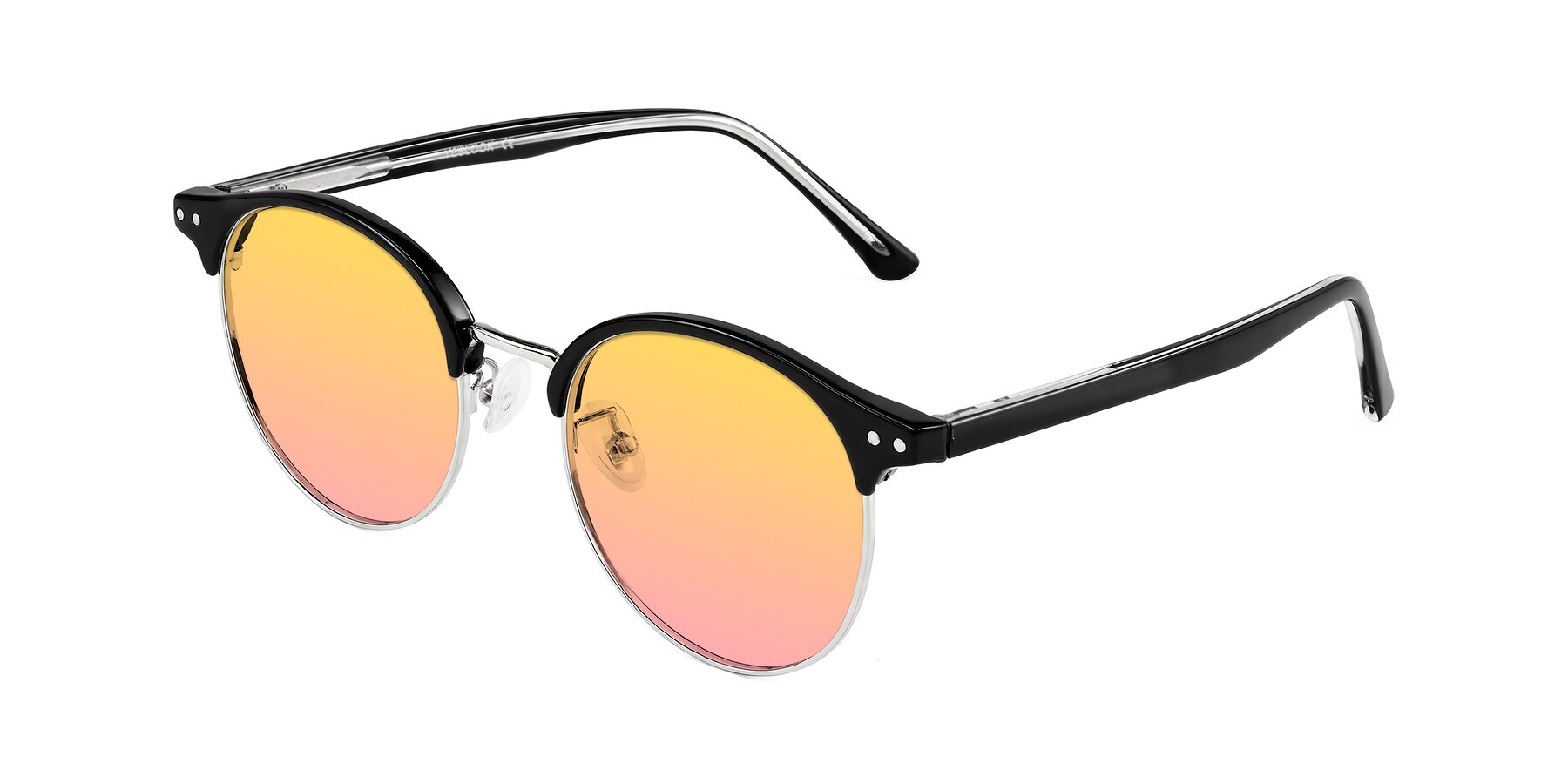 Angle of Karnes in Black/Silver with Yellow / Pink Gradient Lenses