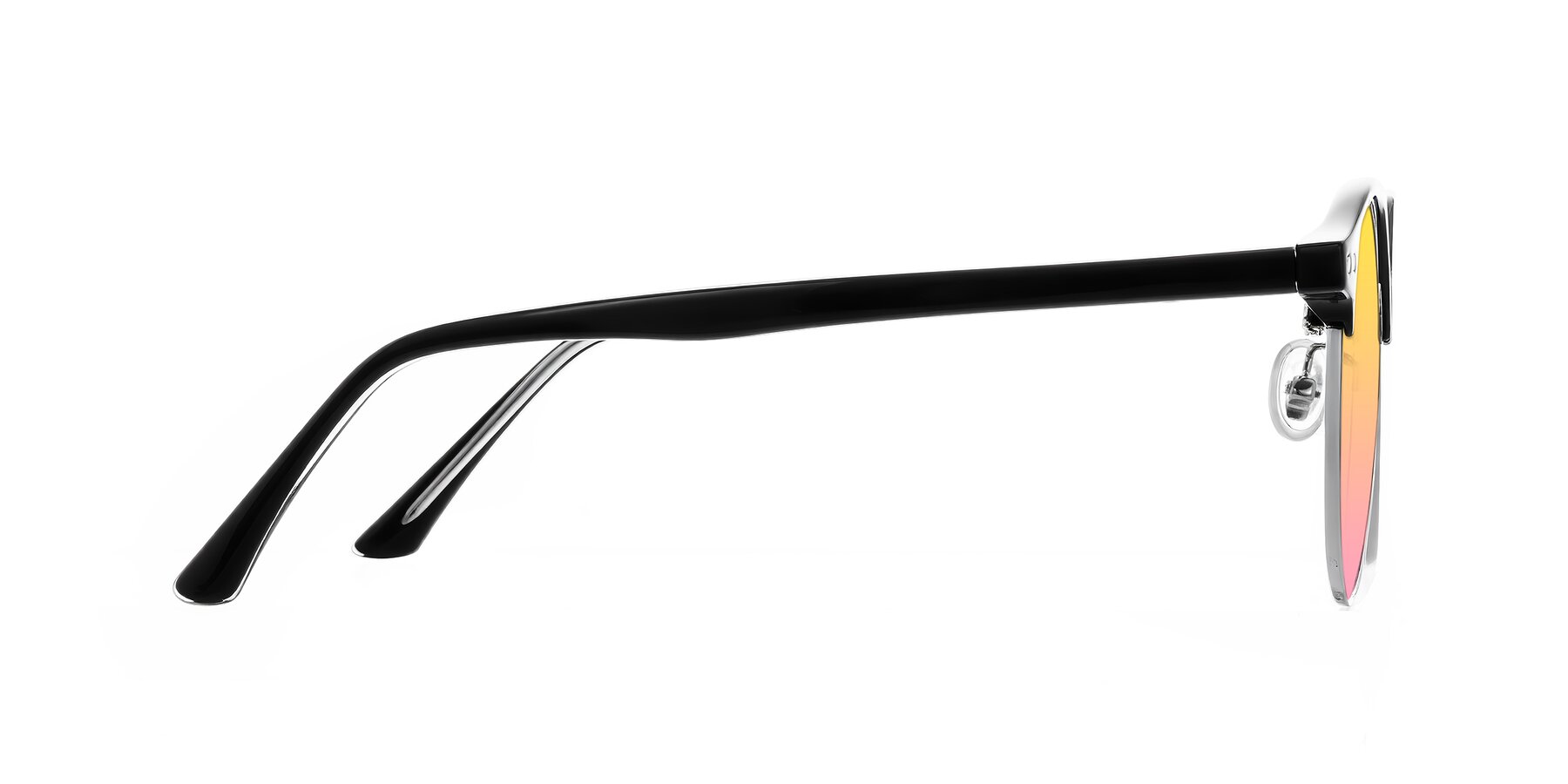 Side of Karnes in Black/Silver with Yellow / Pink Gradient Lenses