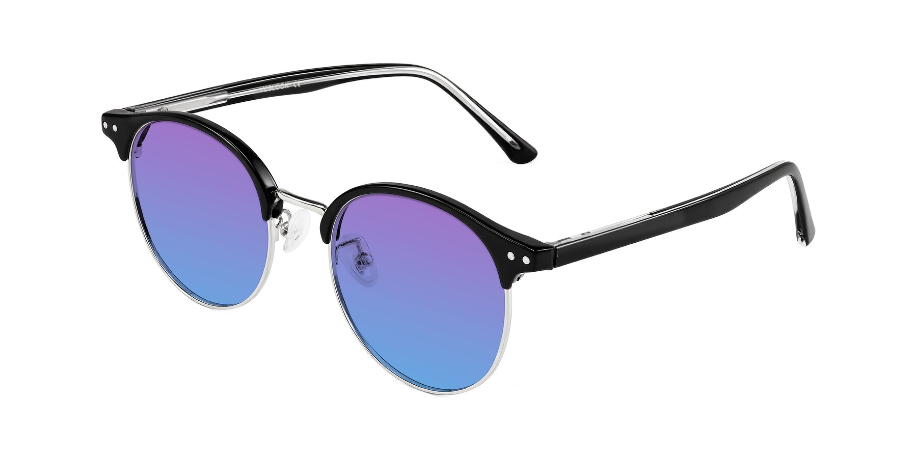 Angle of Karnes in Black/Silver with Purple / Blue Gradient Lenses