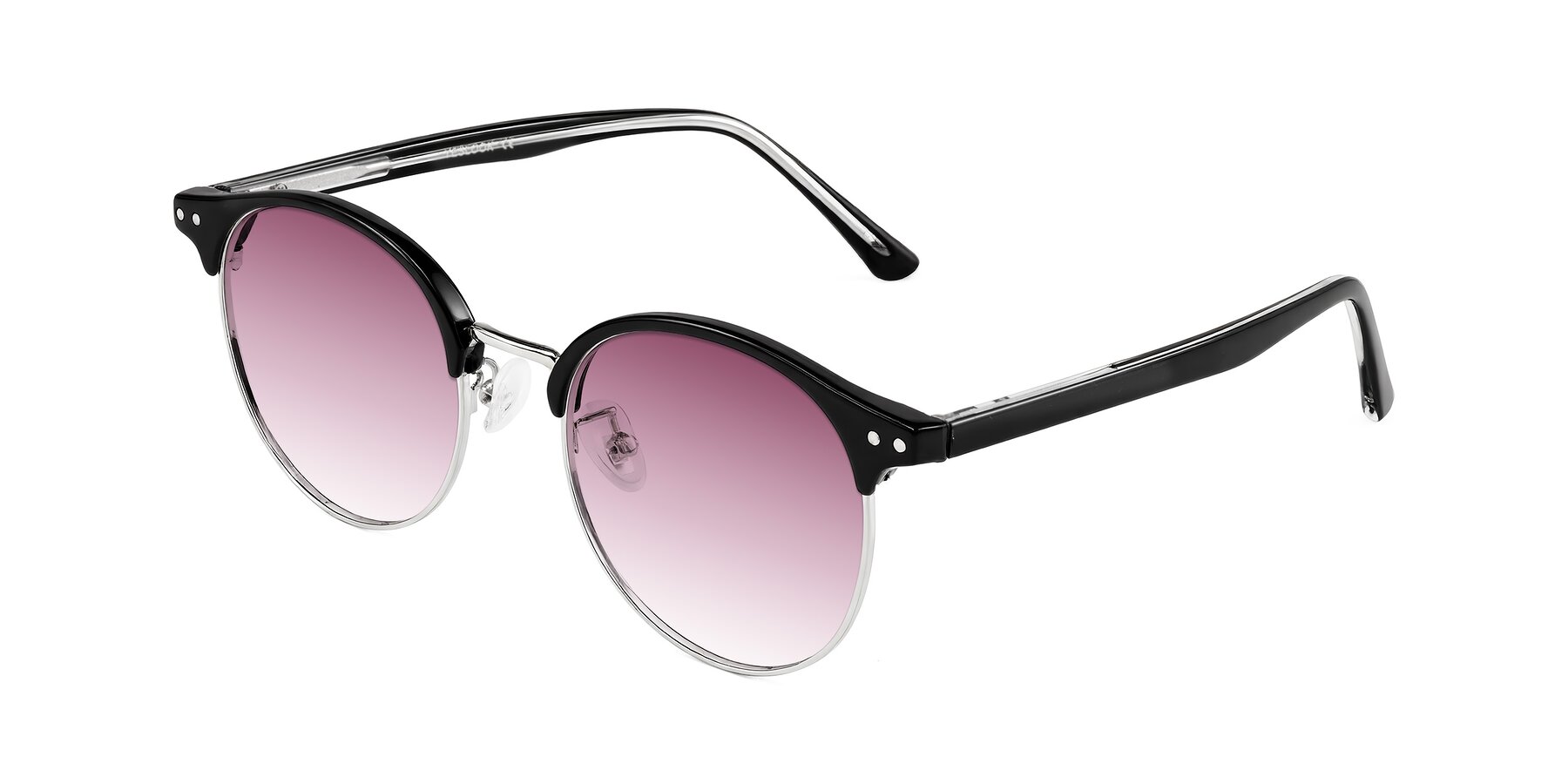 Angle of Karnes in Black/Silver with Wine Gradient Lenses